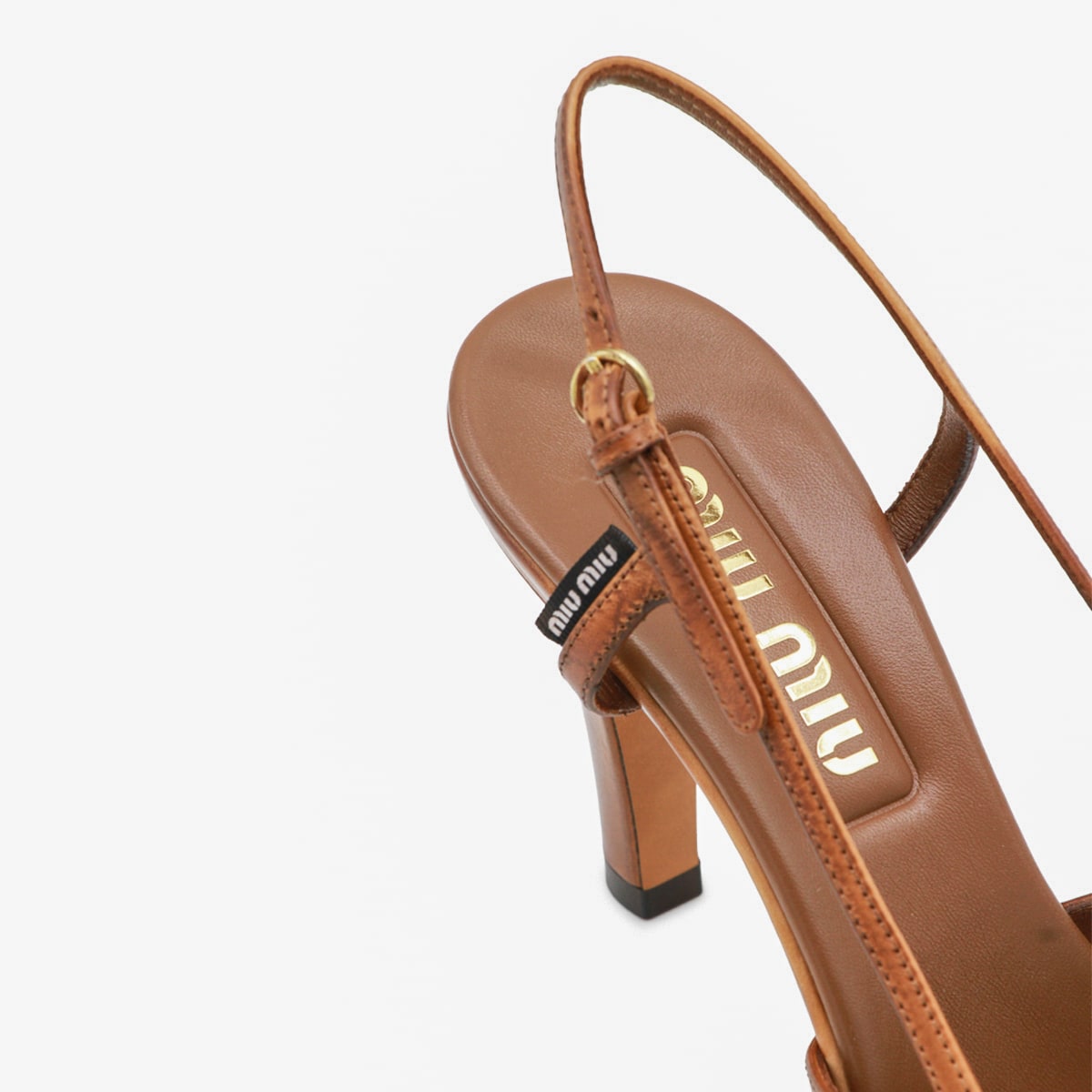 Miu Miu Brown Leather Sandals In Brown
