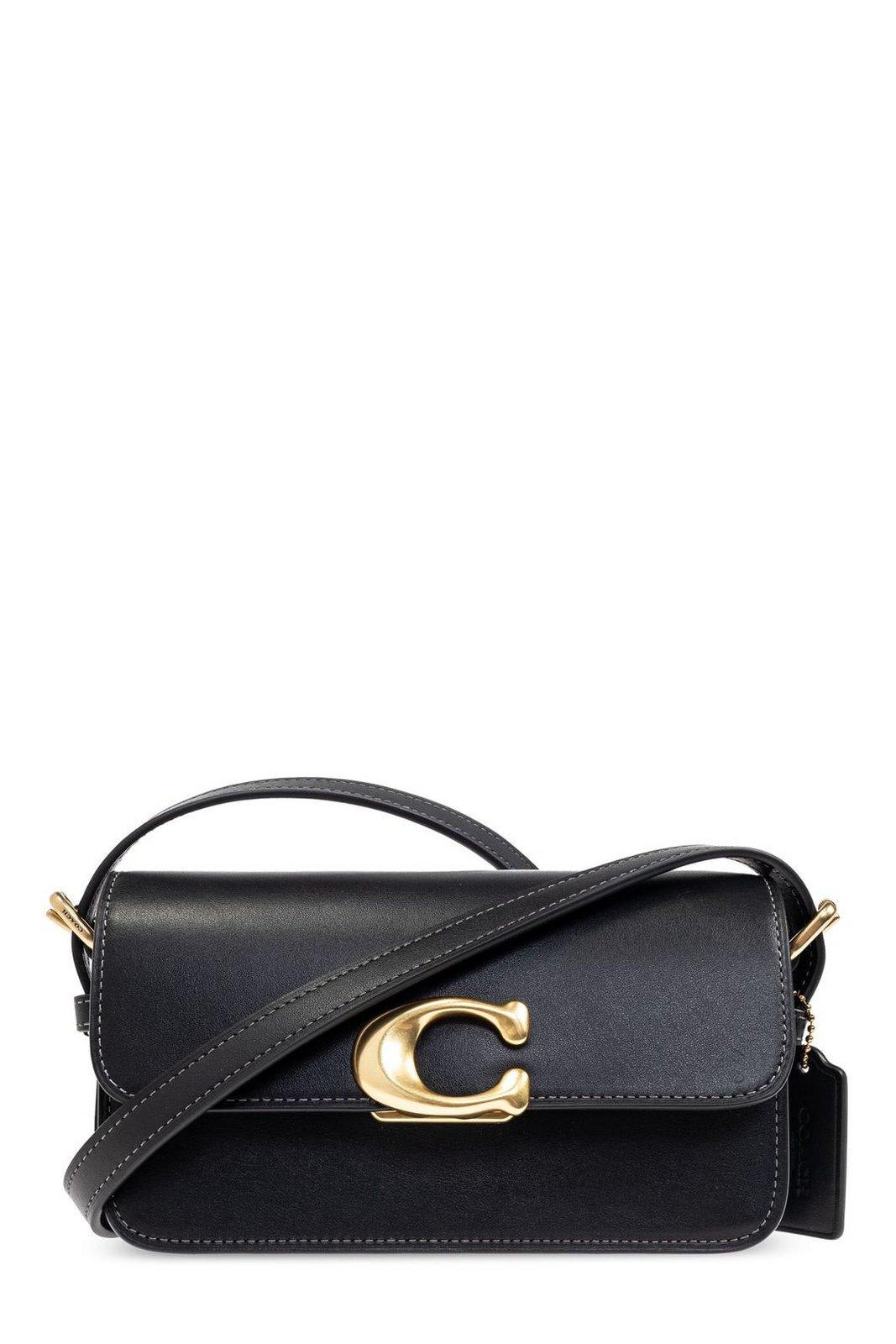 Coach Logo-plaque Shoulder Bag In Black