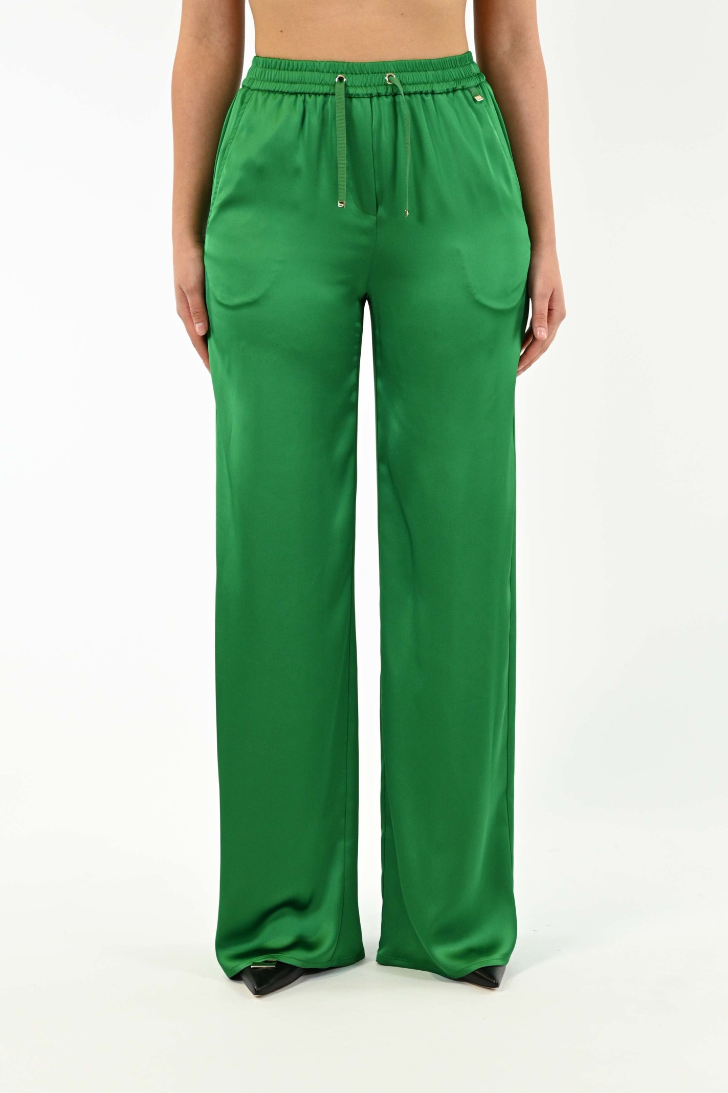 Soft Satin High-waisted Trousers