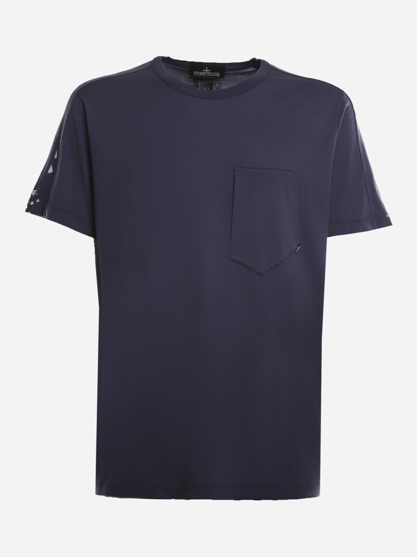 Stone Island Shadow Project Cotton T-shirt With Maxi Graphic Print On The Back
