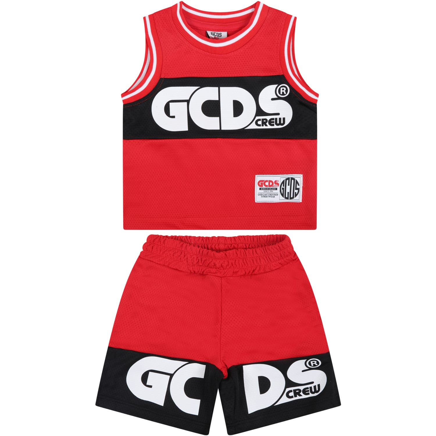 GCDS Mini Red Suit For Baby Kids With Logo