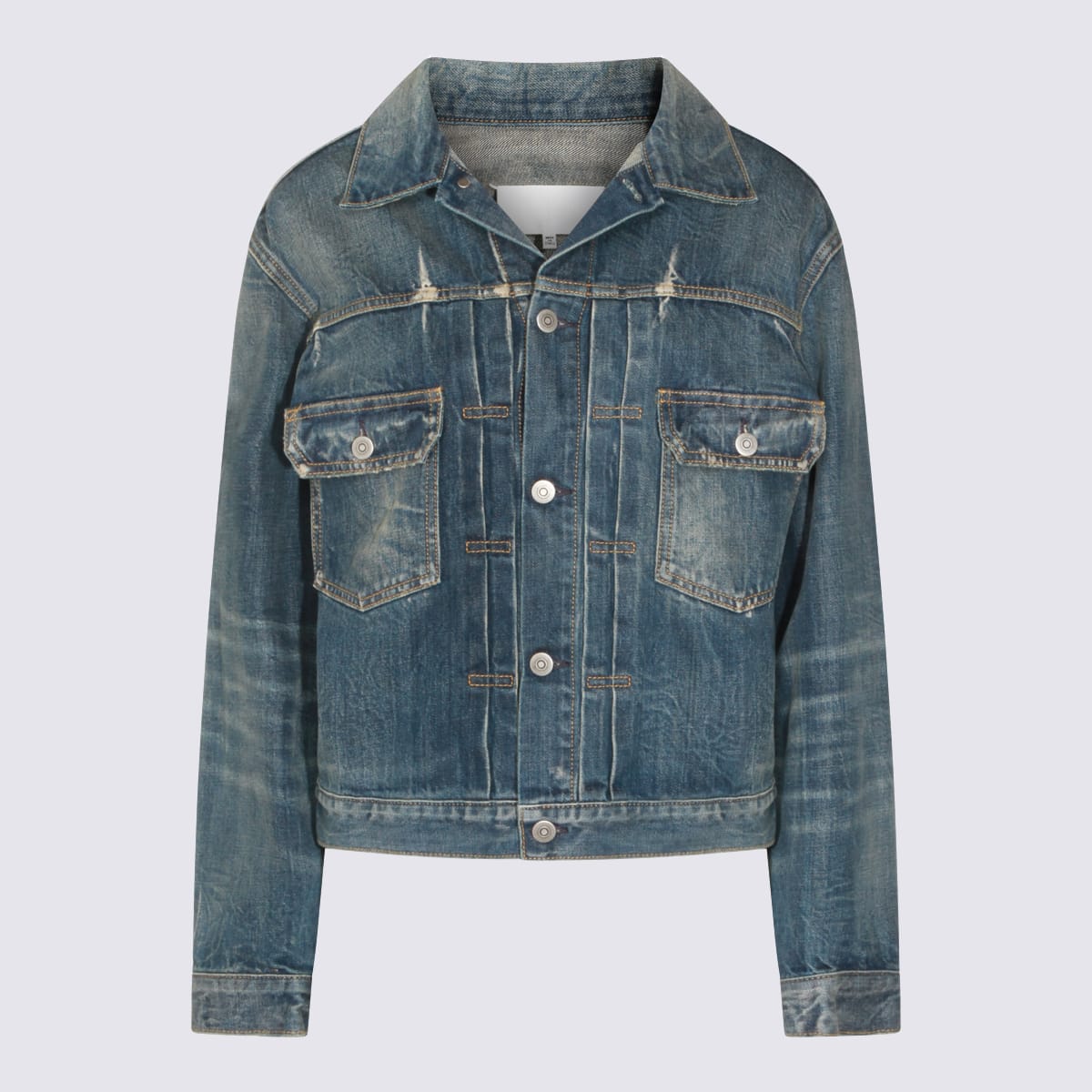 Maison Margiela Blue Wash Cotton Denim Jacket In Blue