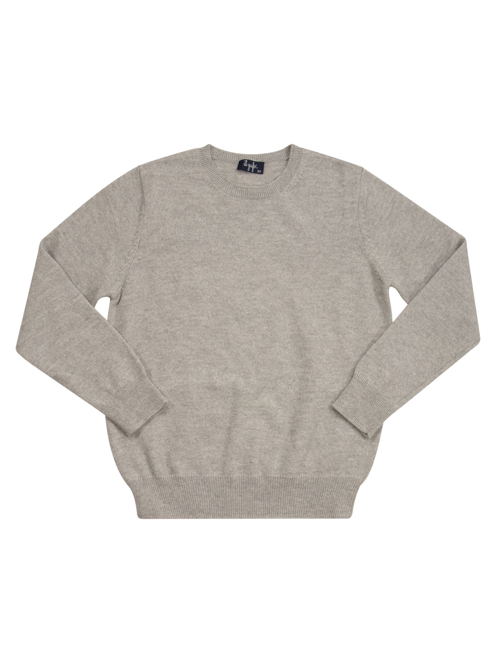 Il Gufo Kids' Crew Neck Sweater In Wool In Grey
