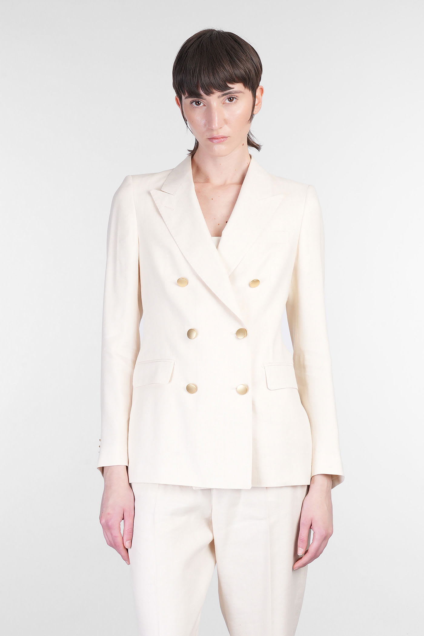 Shop Tagliatore T-parigi10bad In Beige Linen