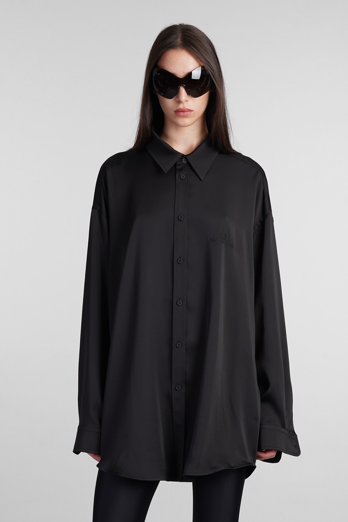 Shop Balenciaga Shirt In Black Polyester