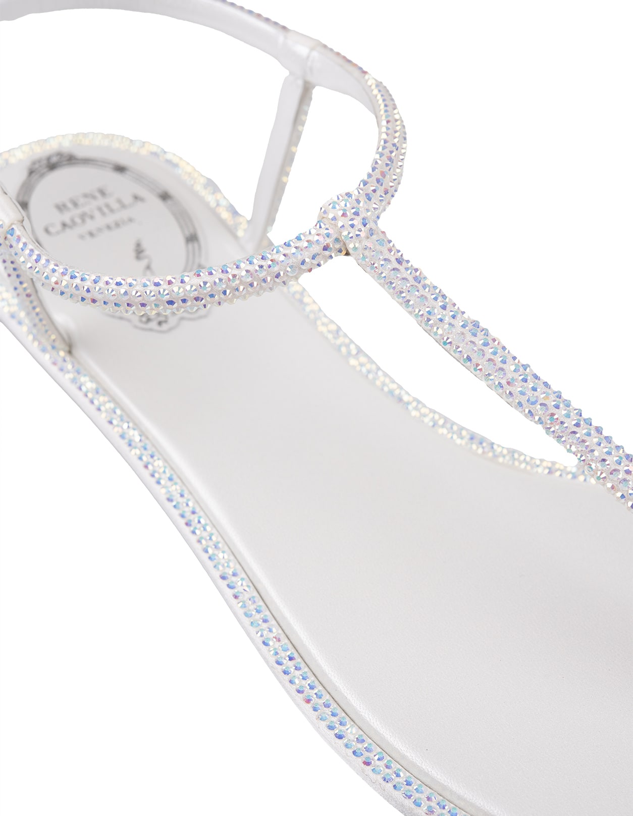 Shop René Caovilla White Diana Sandals