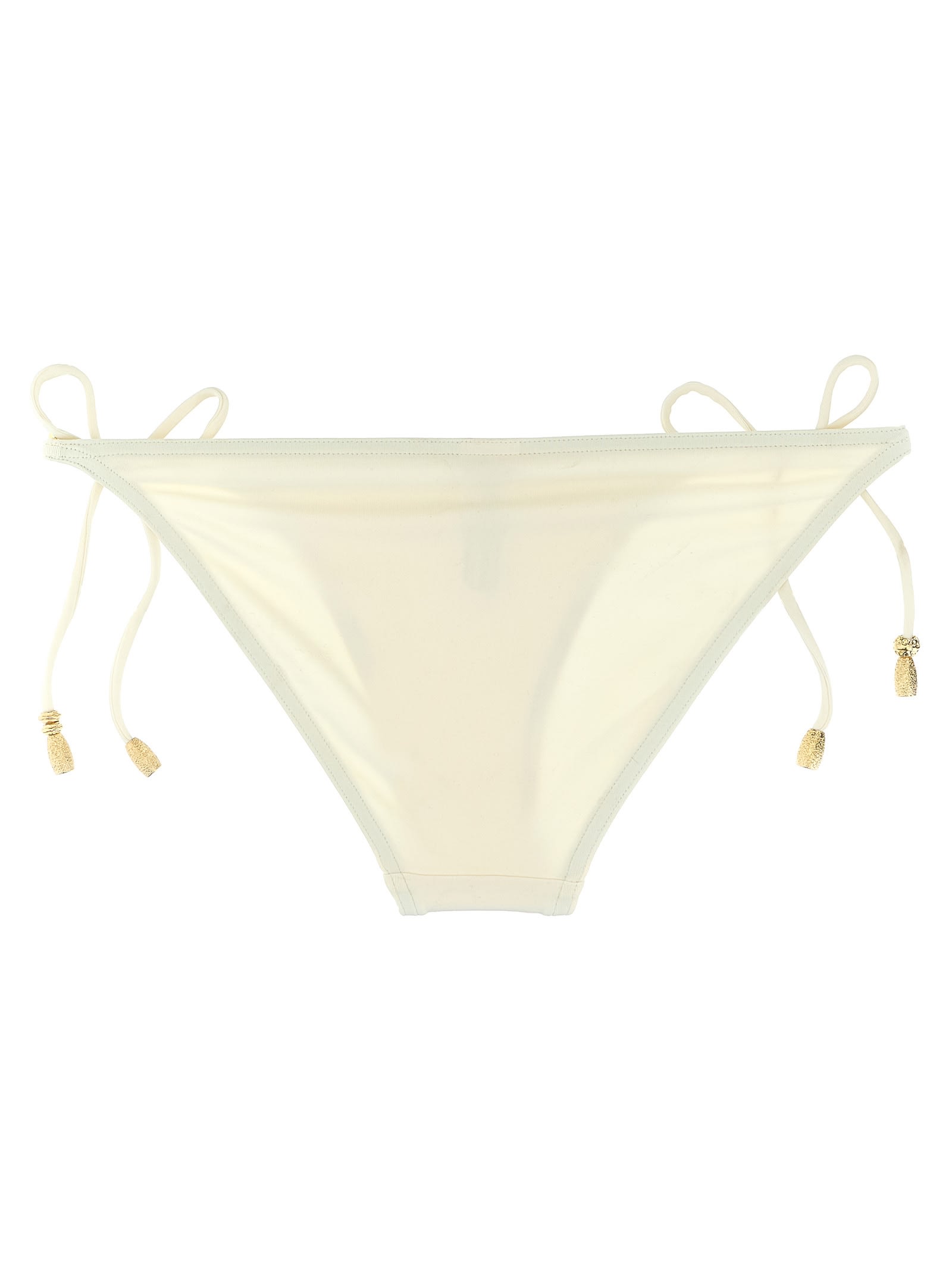 Eres Luxe Low-rise Bikini Bottoms With Gold Accents In Neutral