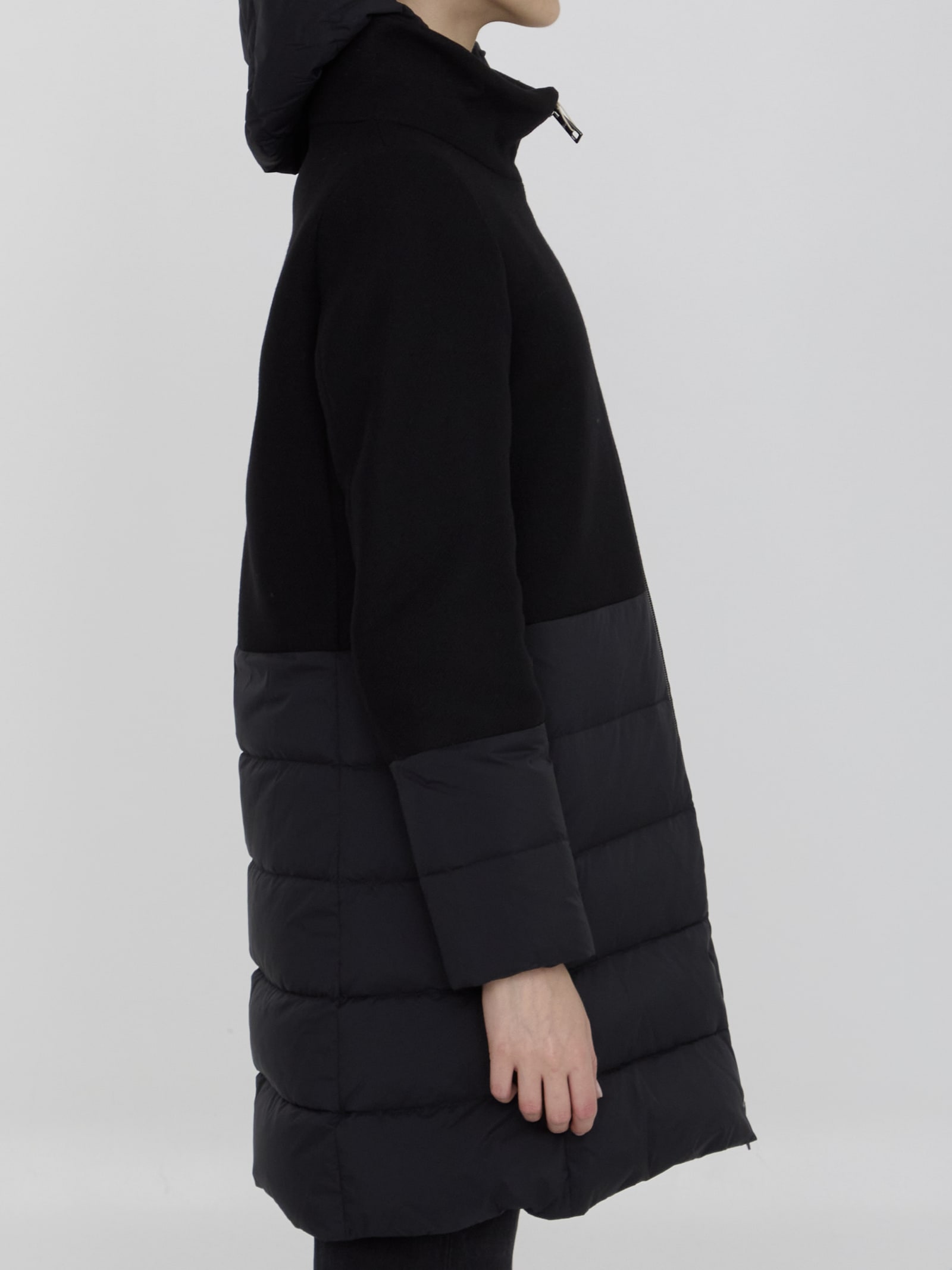 Shop Herno Coat In Wool And Nylon In Nero