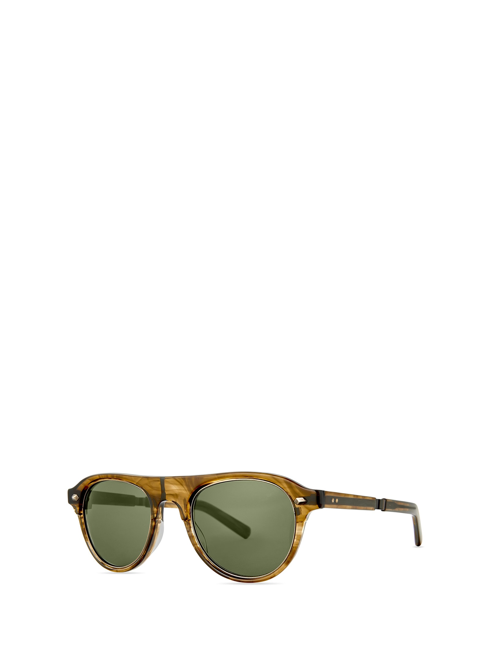 Shop Mr Leight Stahl S Marbled Rye-antique Gold/green Sunglasses