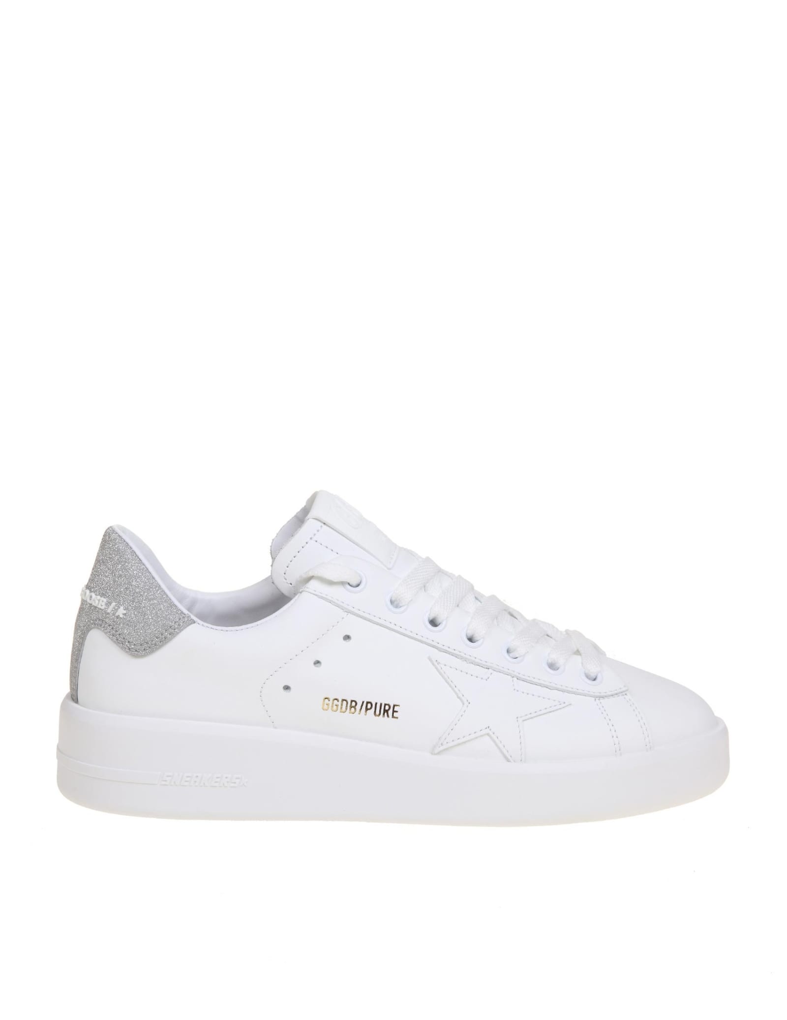 Buy Golden Goose Pure Star Sneakers In White Leather online, shop Golden Goose shoes with free shipping