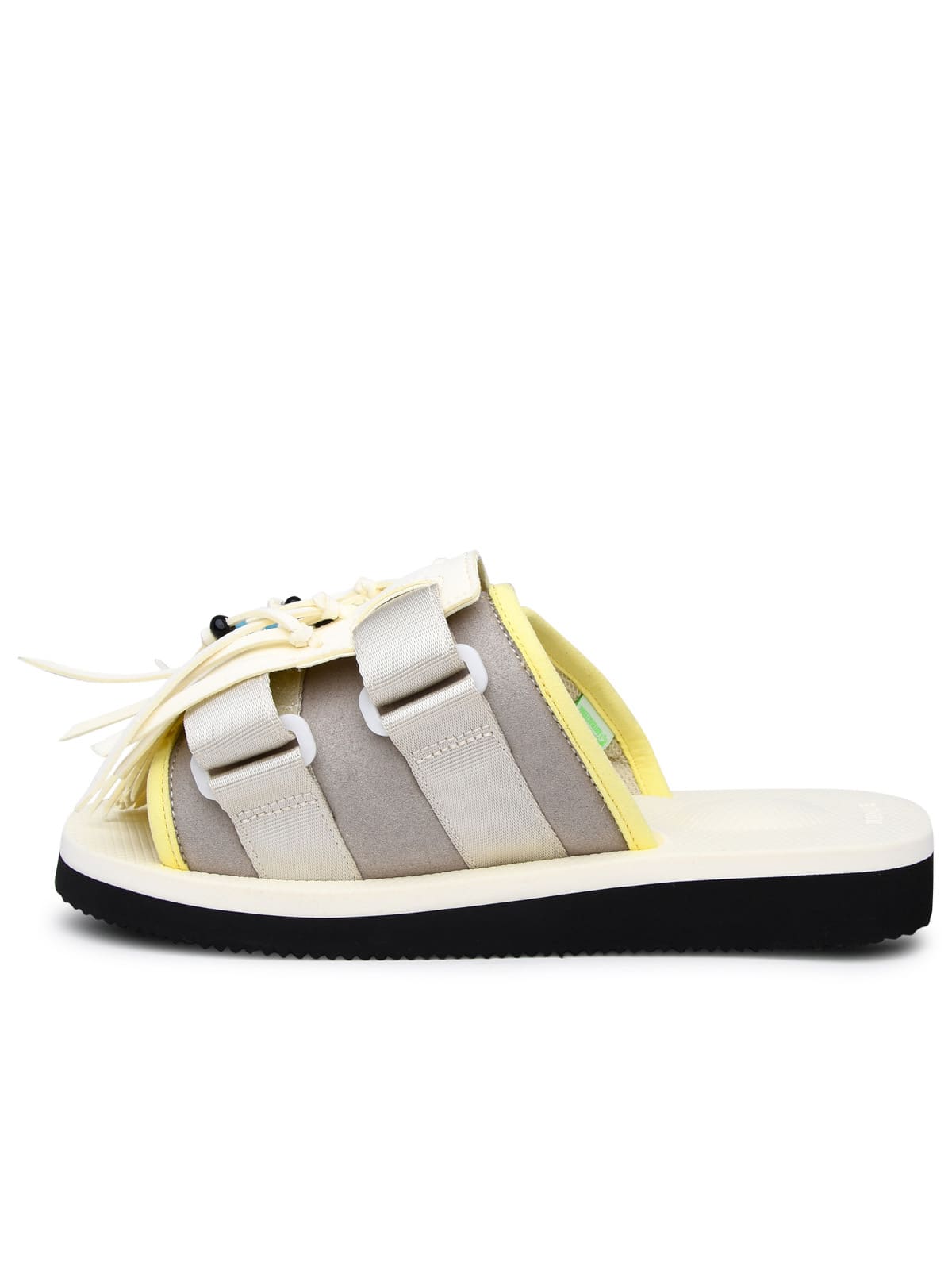 Shop Suicoke Hoto Cab Slipper In Ivory Synthetic Leather In White