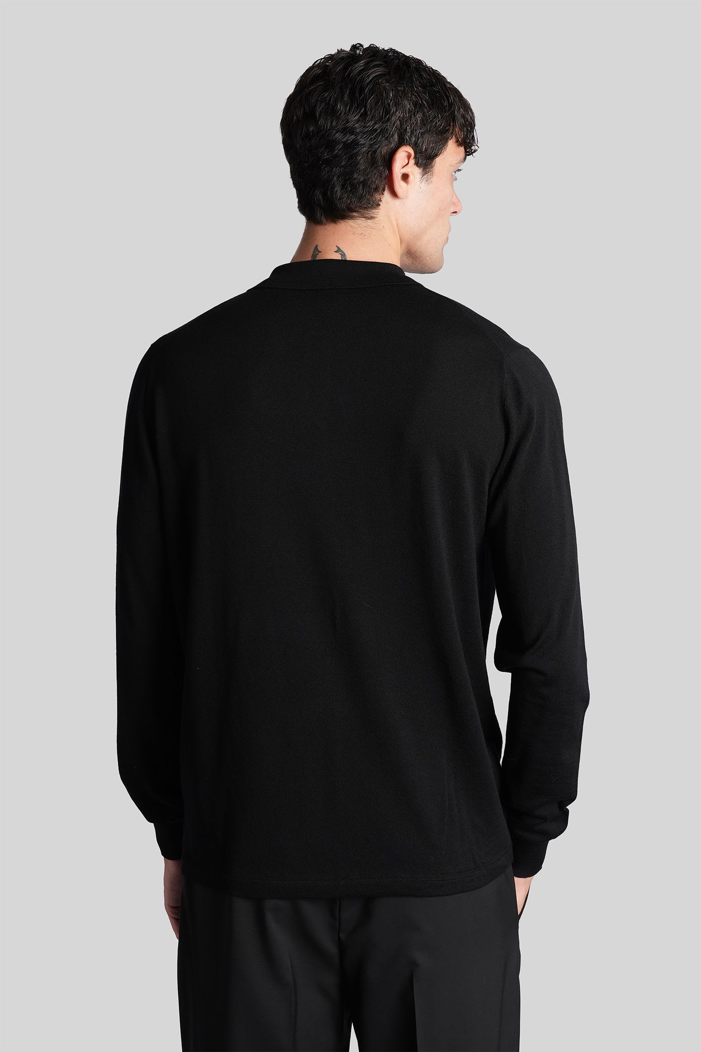 Aspesi M197 Polo In Black Wool In Black