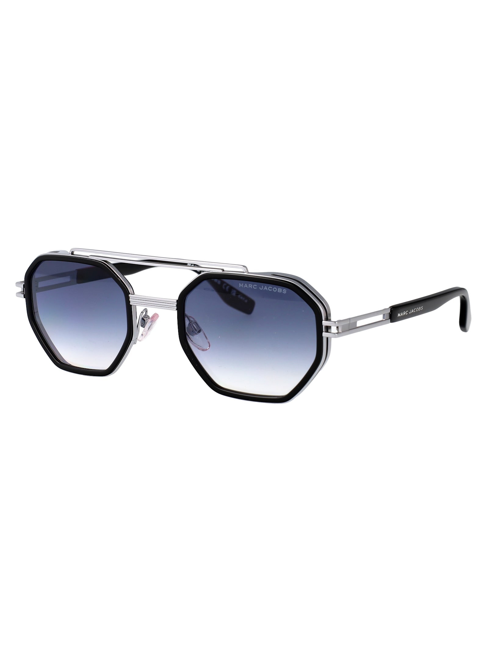 Marc Jacobs Palladium Black Titanium Sunglasses In Black