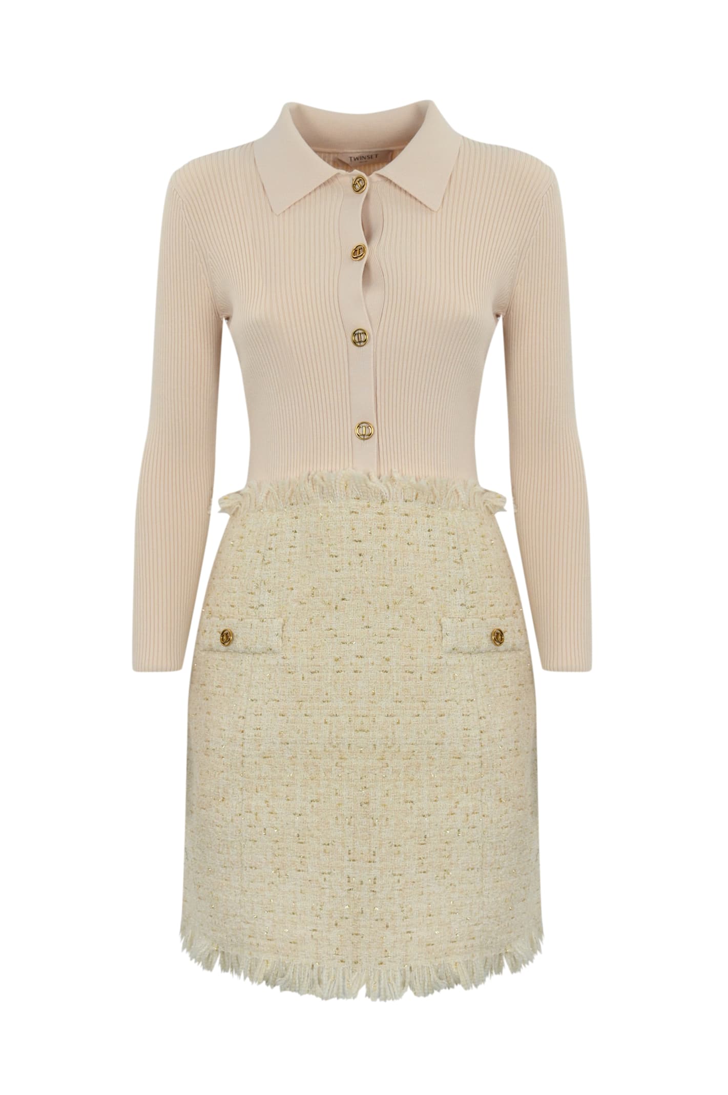 twinset viscose and boucle dress