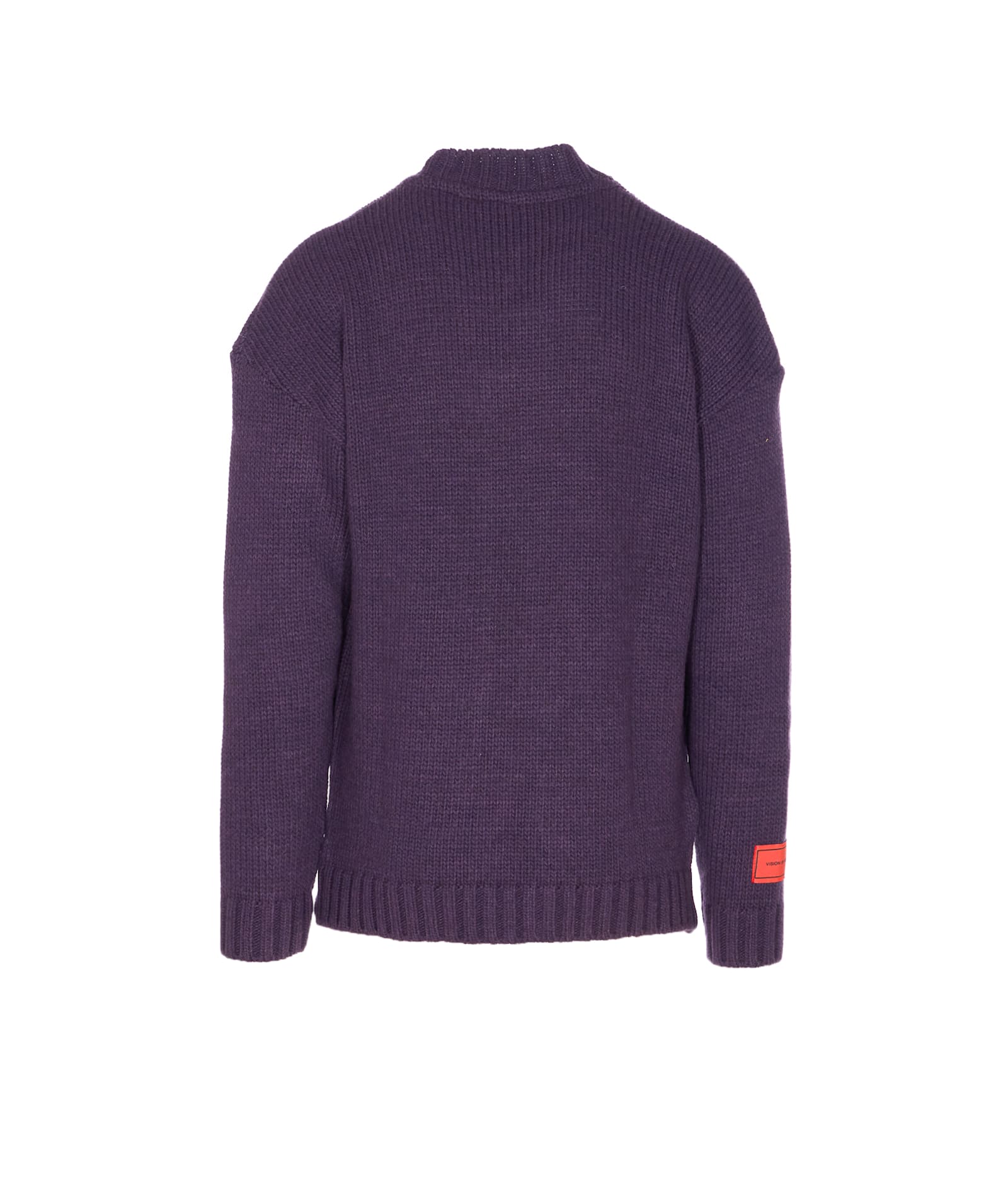 Vision Of Super Heart-embroidered Crewneck Sweater In Purple