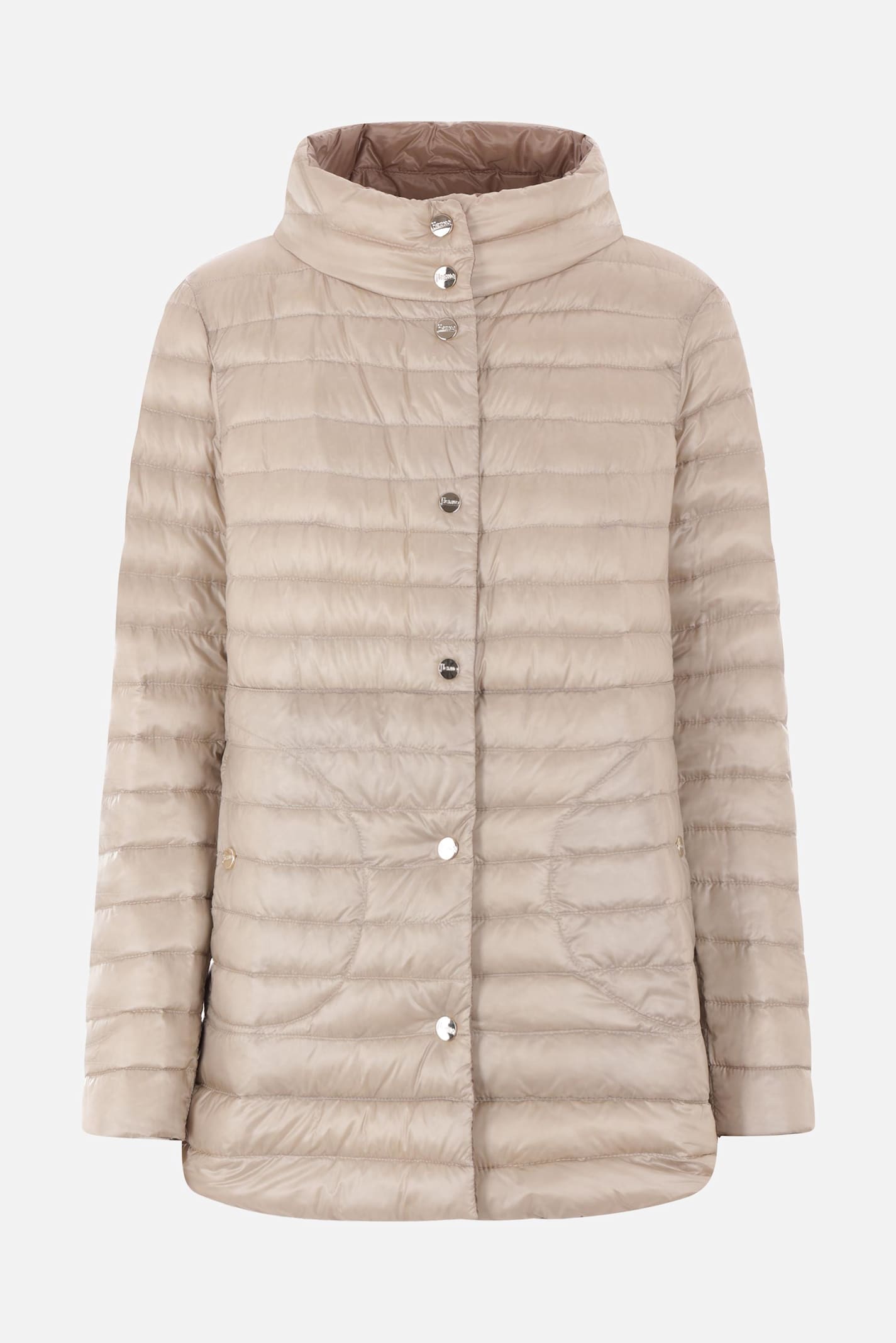 HERNO A-SHAPE REVERSIBLE DOWN JACKET IN ULTRALIGHT NYLON