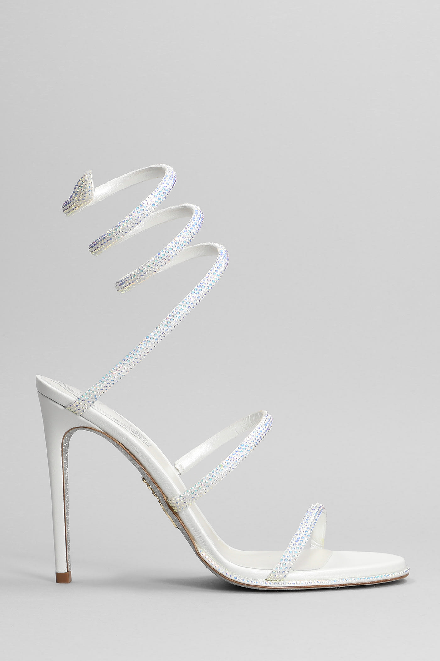 RENÉ CAOVILLA SANDALS IN WHITE LEATHER 