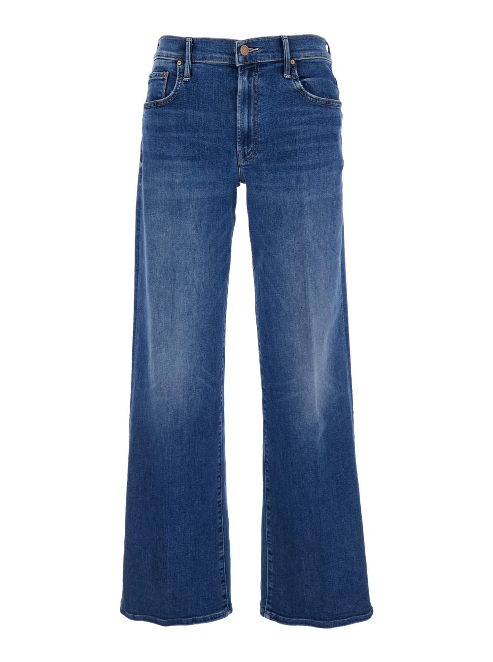the Maven Sneak Blue Flared Jeans With Mid Rise And Belt Loops In Denim Woman
