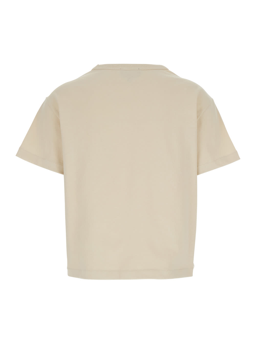 Apc Annie Beige T-shirt With Logo Print On The Front In Cotton Woman In Beige