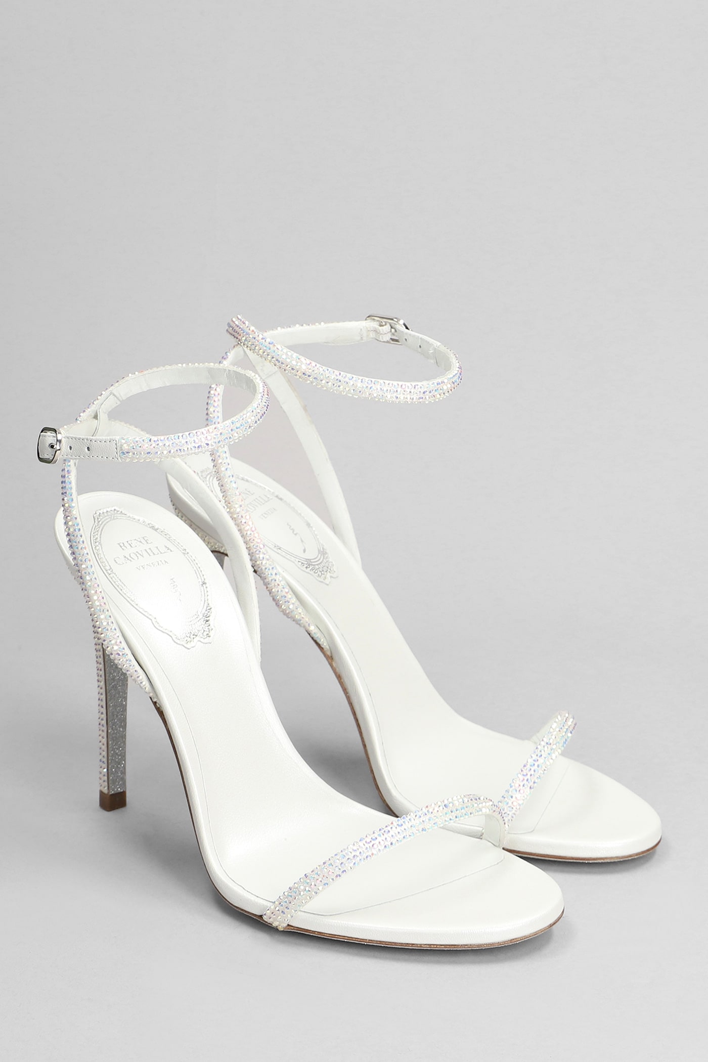 Shop René Caovilla Ellabrita Sandals In White Leather