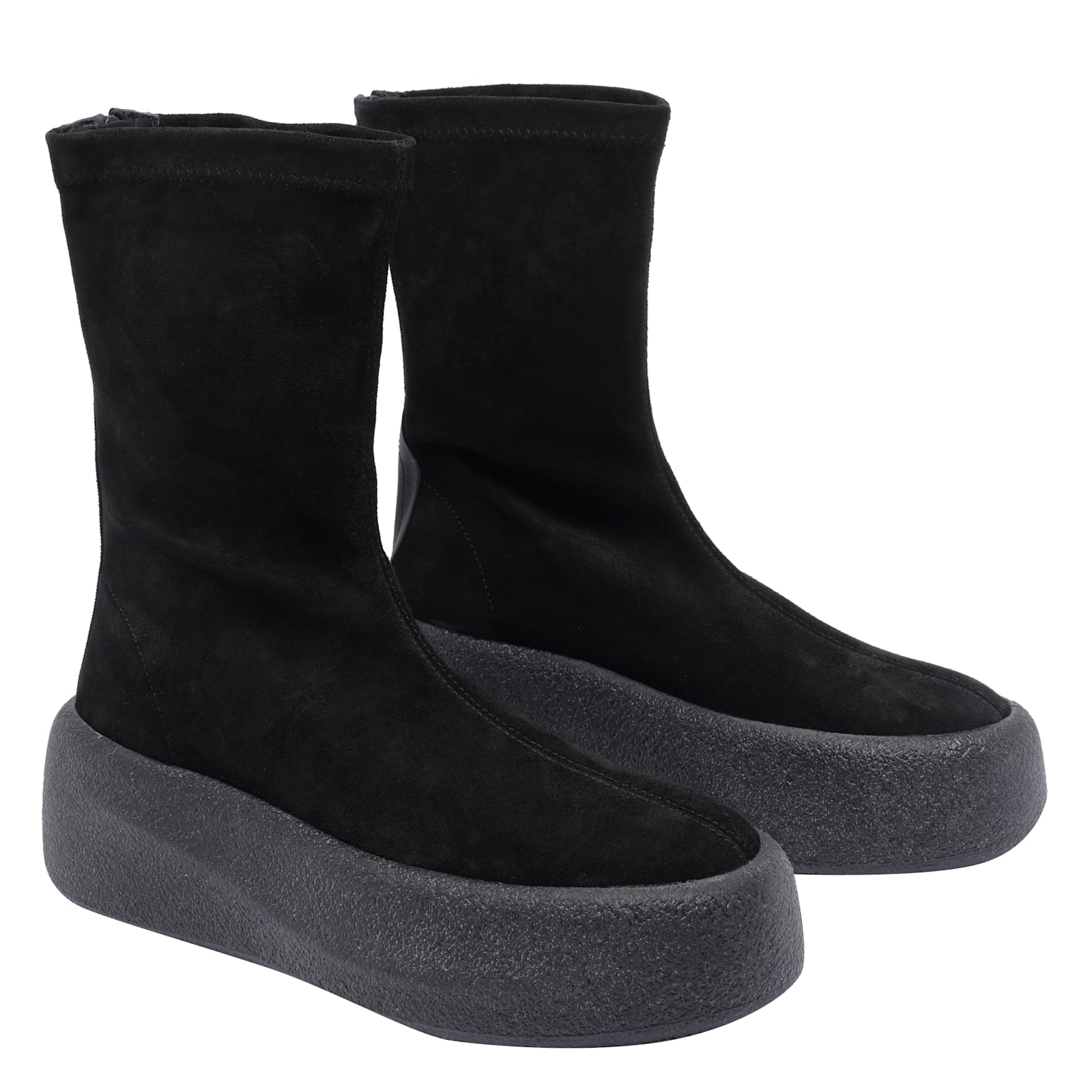 Vic Matie Stretch-fabric Platform Trainers In Black