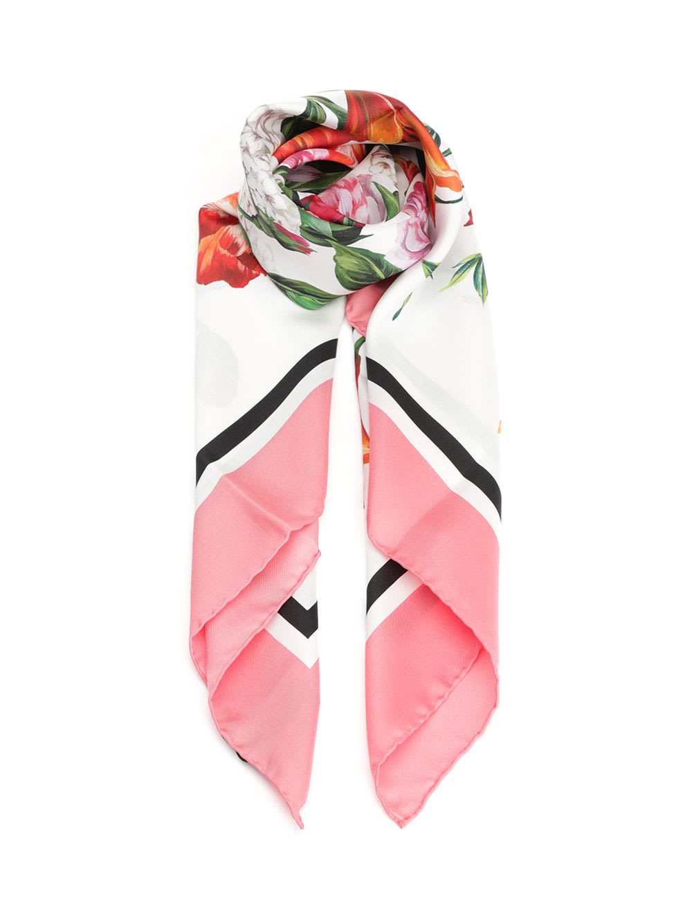 Dolce & Gabbana Silk Twill Scarf Scarves And Foulards Yellow In Pink
