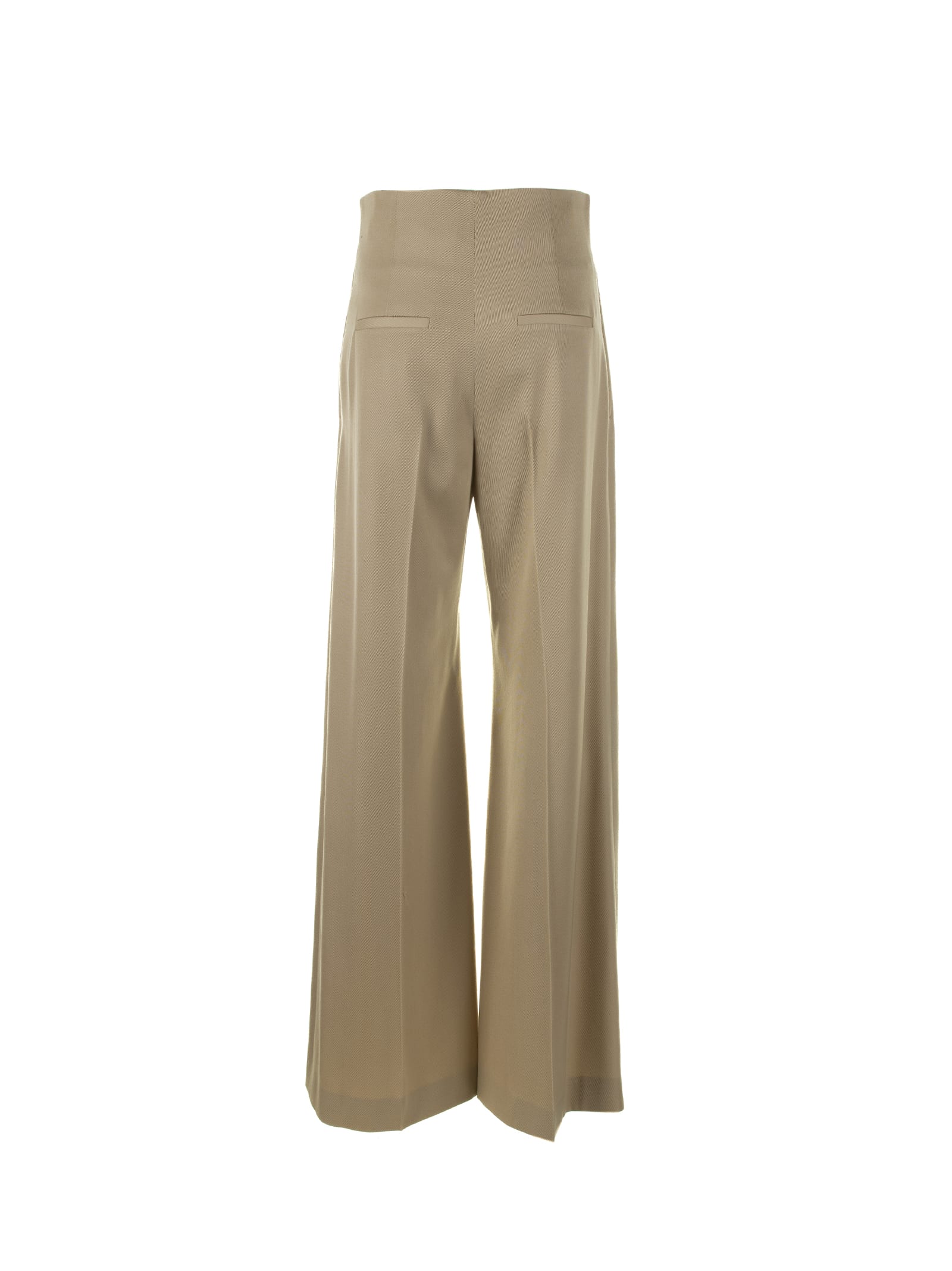 Shop Chloé High-waisted Tailored Trousers In Pearl Beige