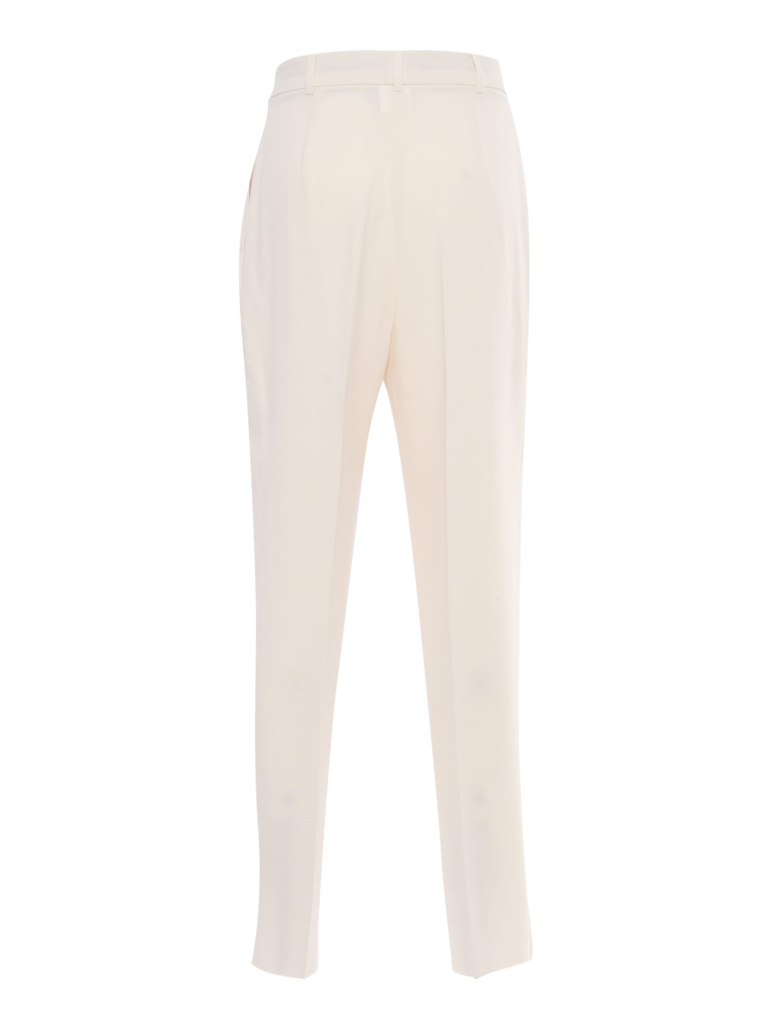 Shop Max Mara Ivory Trousers In White