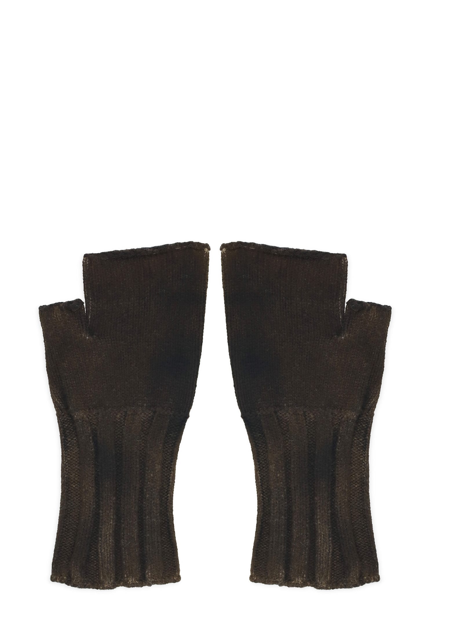 Shop Avant Toi Wool And Cashmere Gloves In Brown