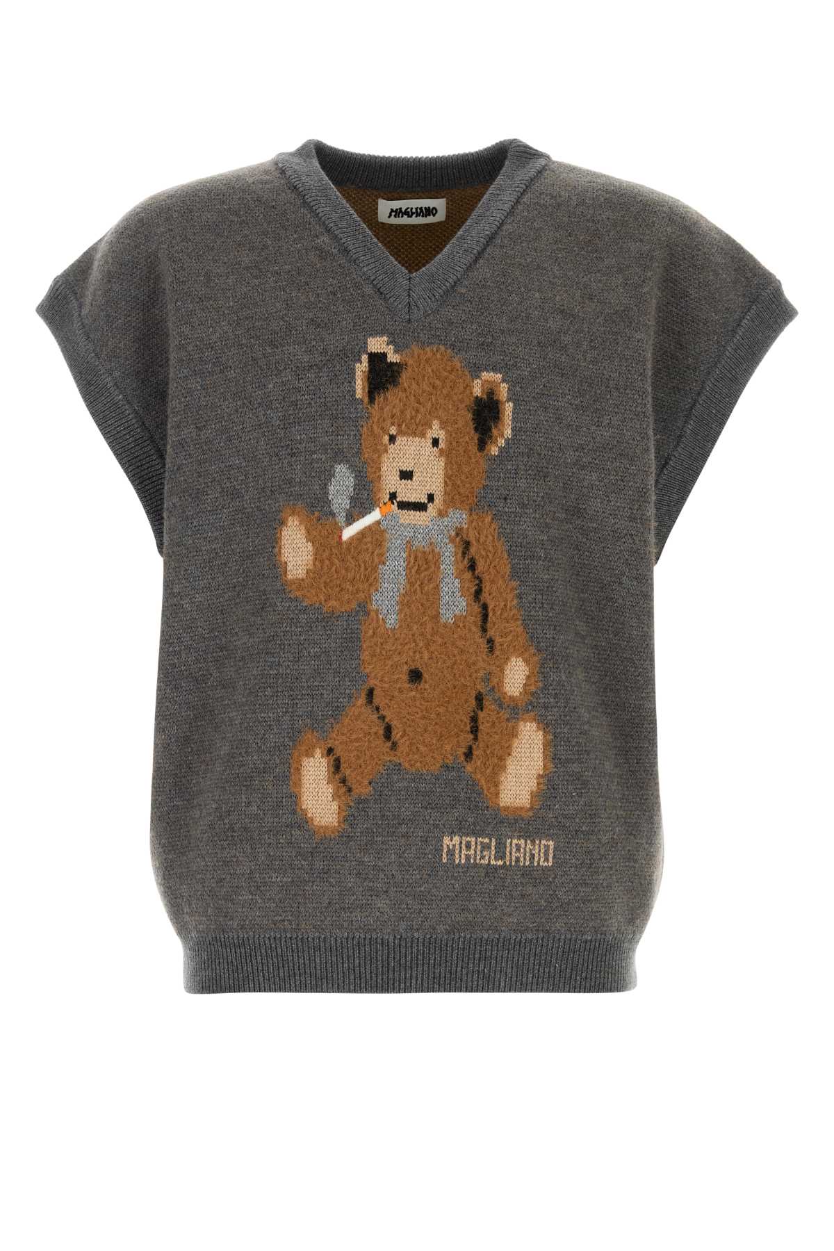 Magliano Grey Wool Blend Teddy Bear Vest