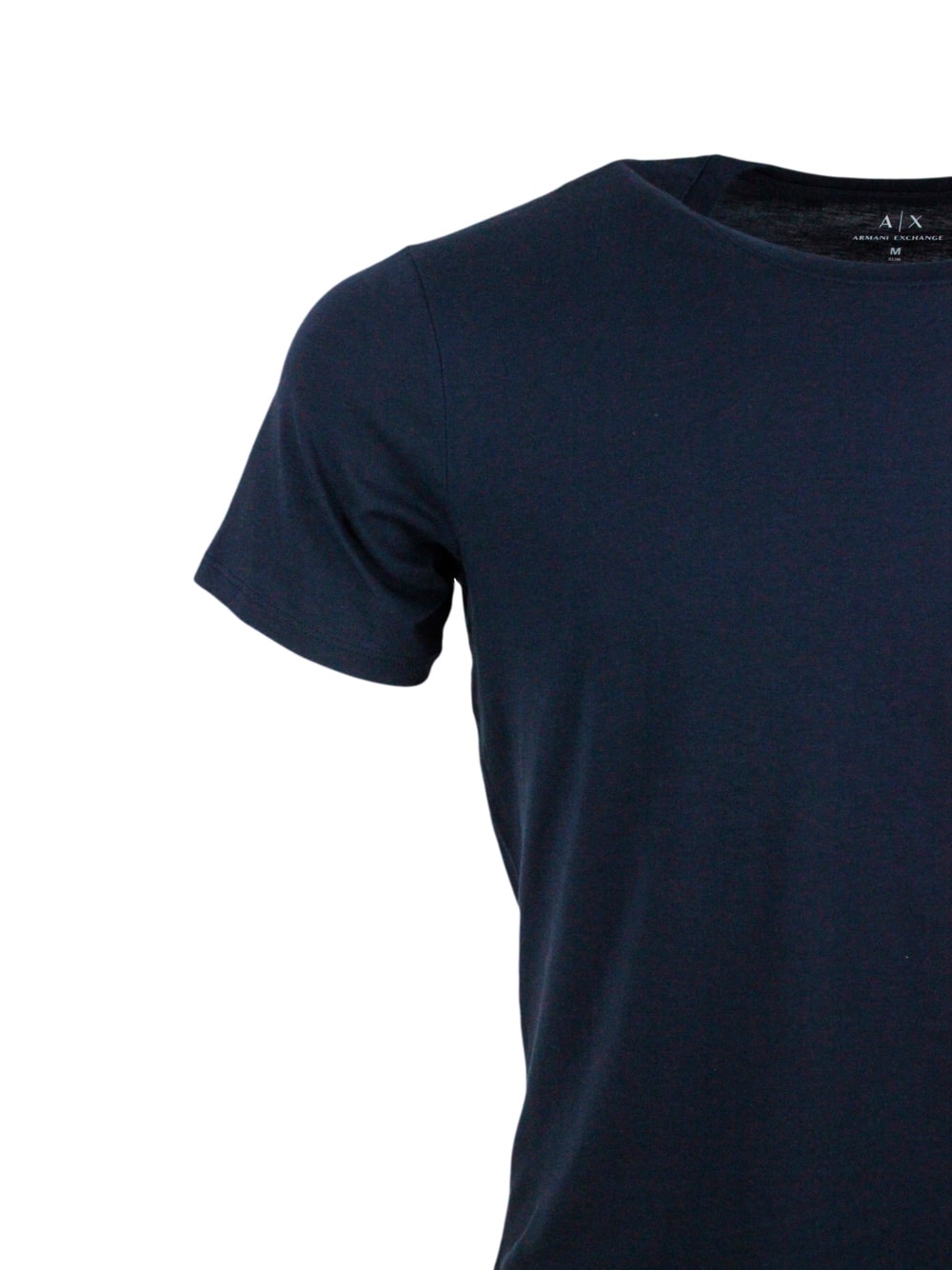Shop Armani Collezioni Short-sleeved Crew-neck T-shirt With Small Studded Logo On The Chest And Bottom In Black