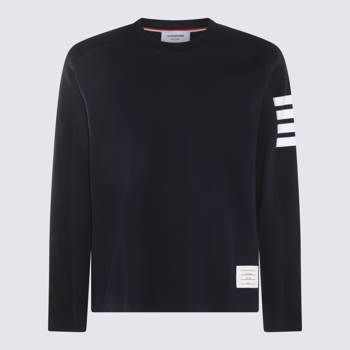Thom Browne Classic Sweatshirt In Classic Loopback With Engineered 4 B In Blue