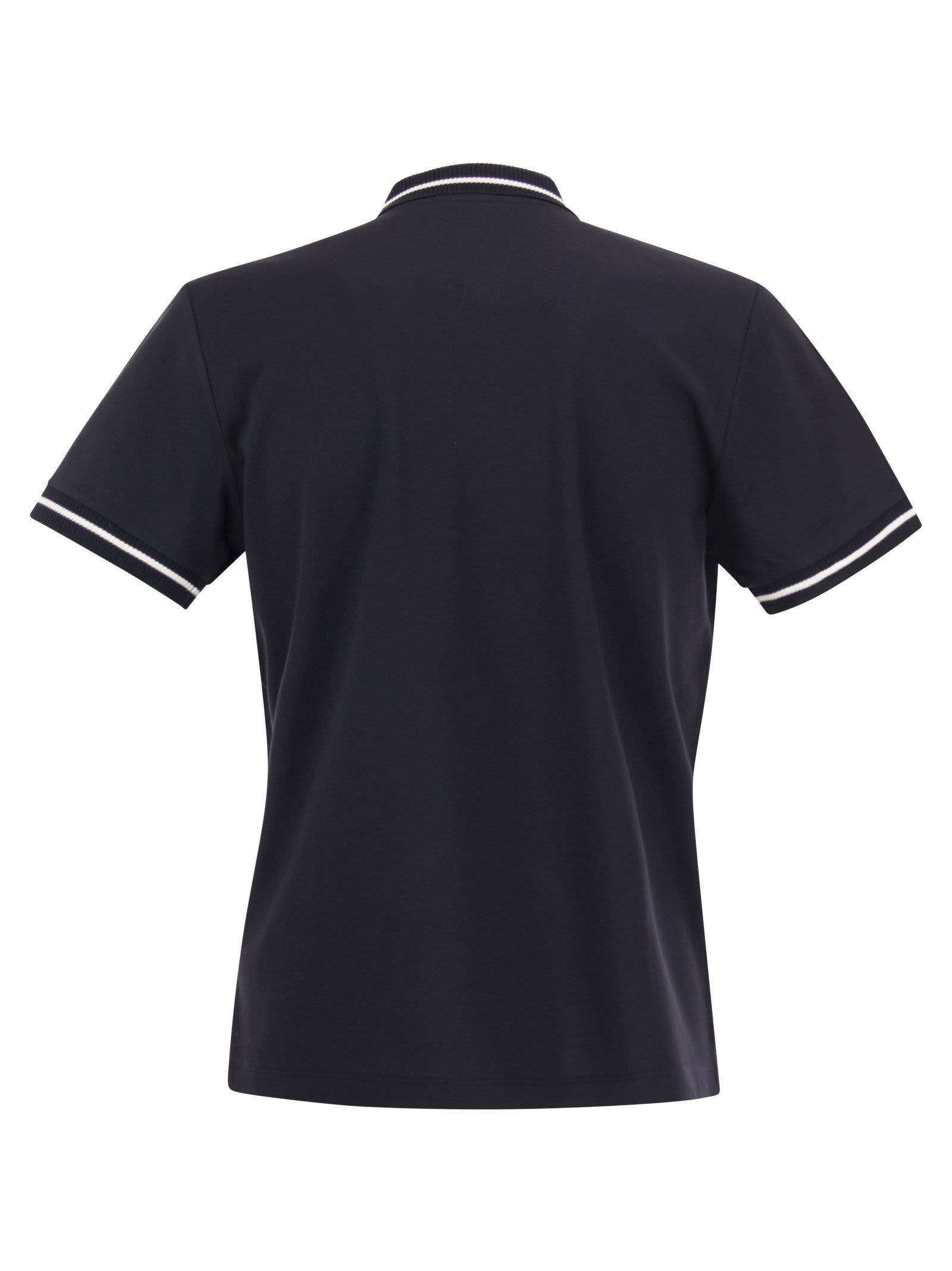 Shop Peserico Cotton Piqué Polo Shirt In Blue