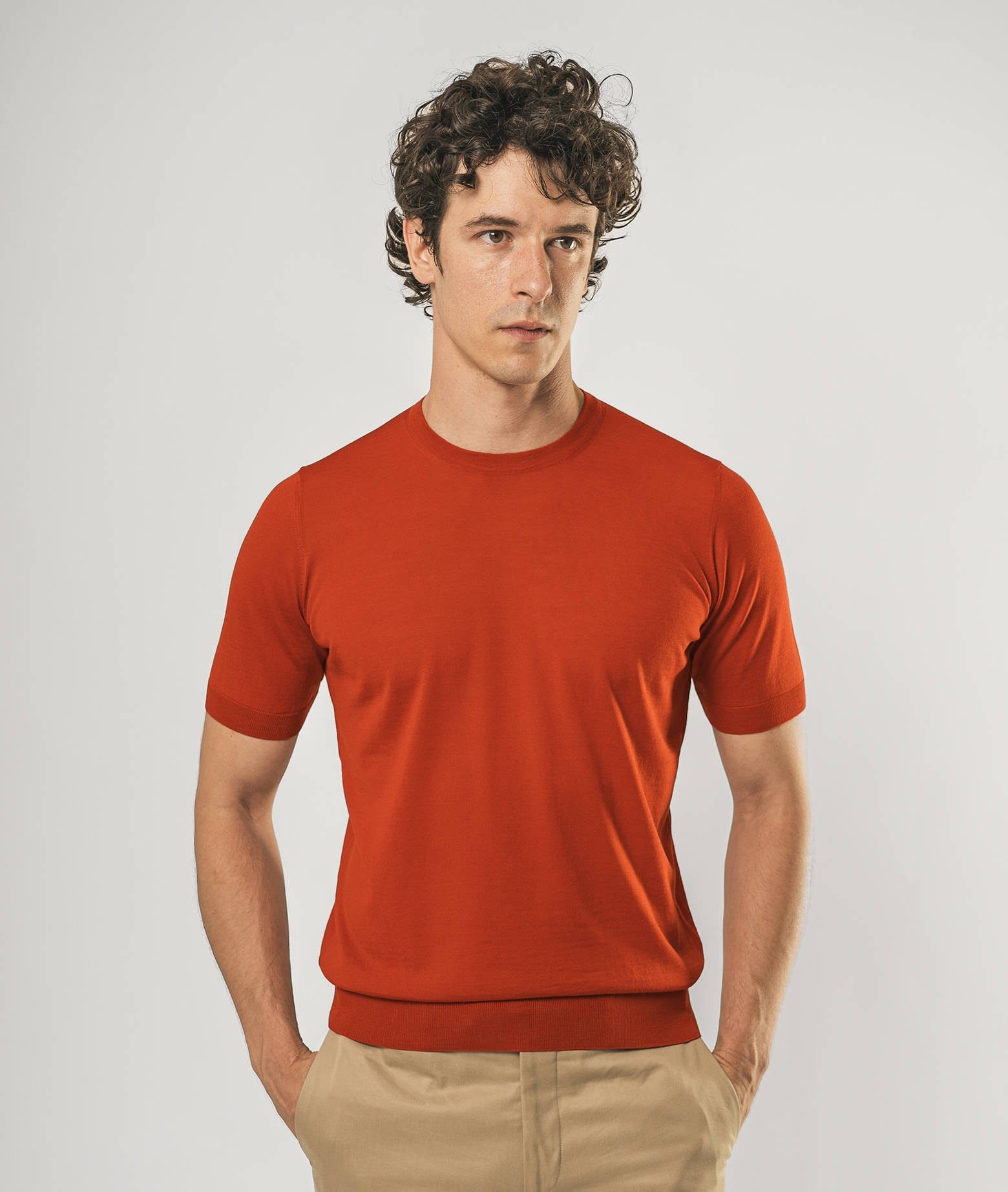 Shop Larusmiani Crewneck Roquebrune T-shirt In Firebrick