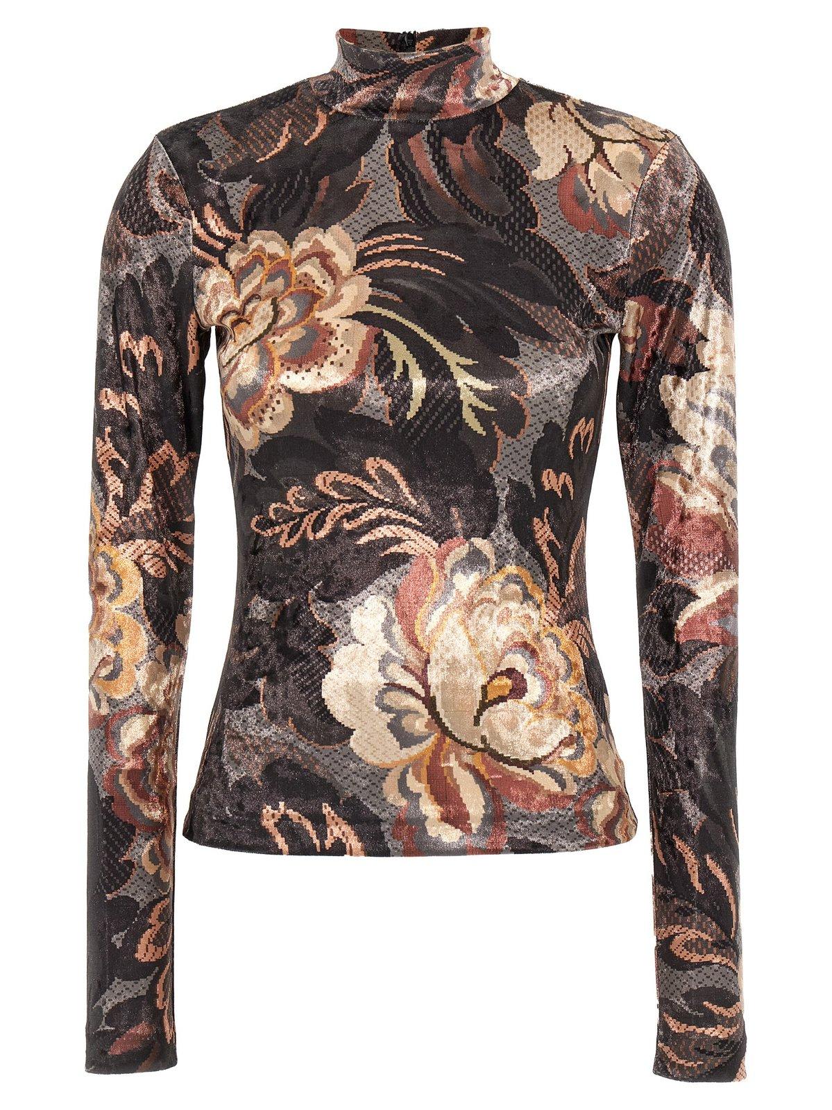 Shop Etro Paisley Stretch Top In Black