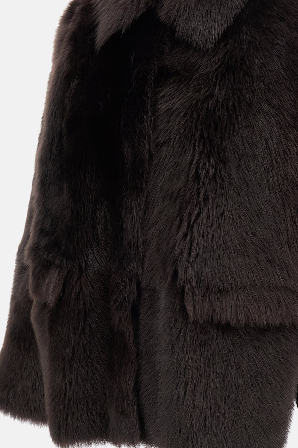 Desa 1972 Reversible Shearling Boxy Jacket In Brown