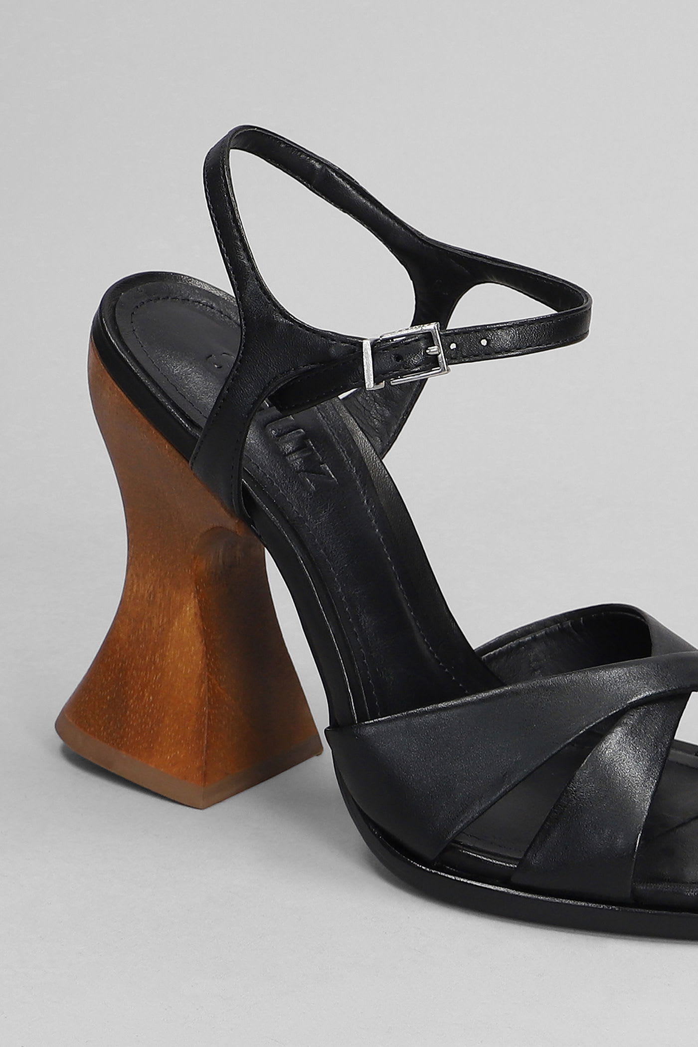 Shop Schutz Hilda Curve Sandals In Black Leather