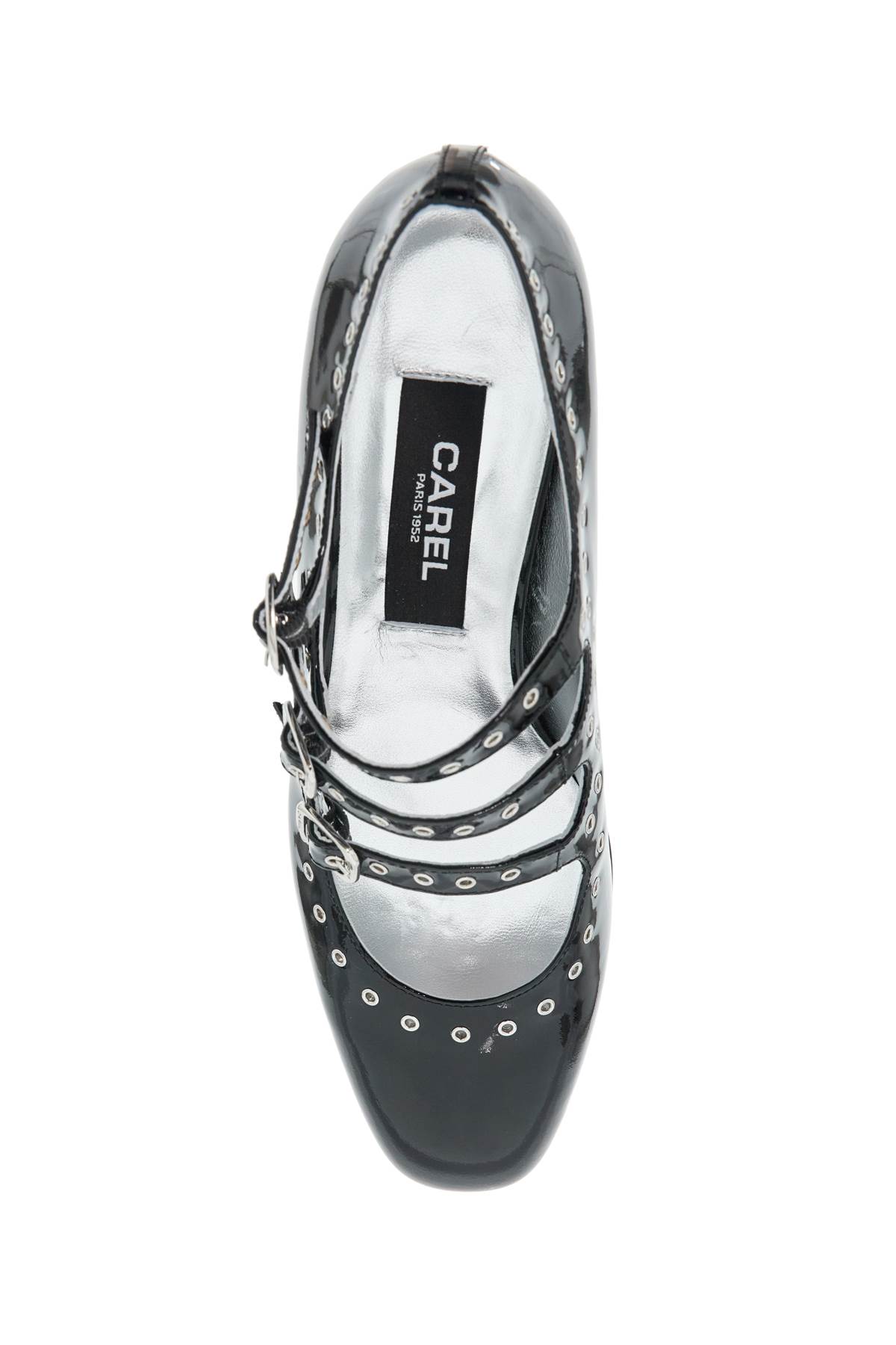 Shop Carel Mary Jane Camden With Eyelets In Vernis Noir/vernis Noir (black)