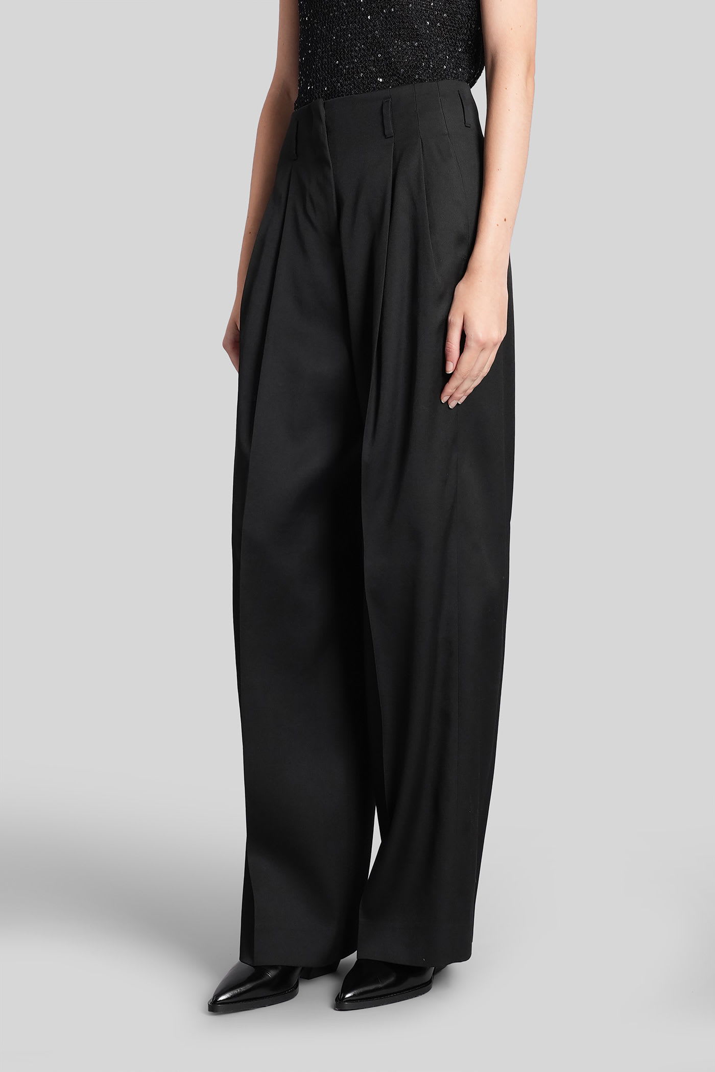 Golden Goose Pants In Black Wool In Black