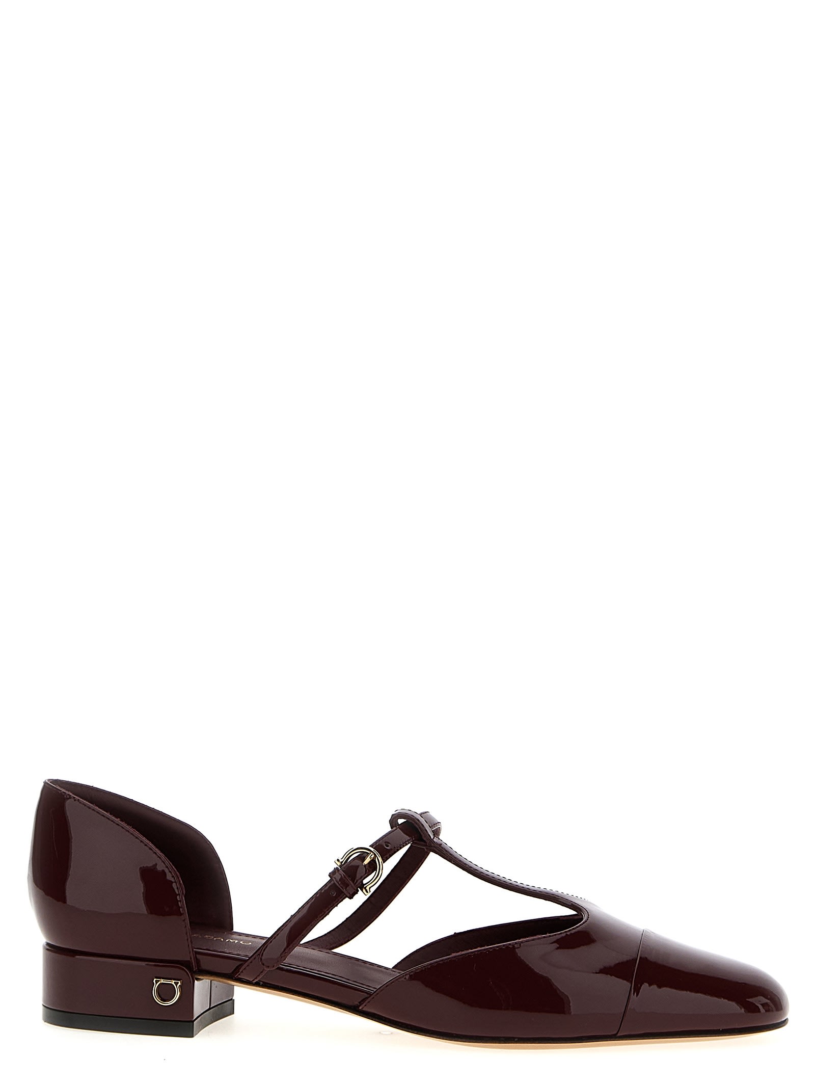 Shop Ferragamo Linette Ballet Flats In Bordeaux