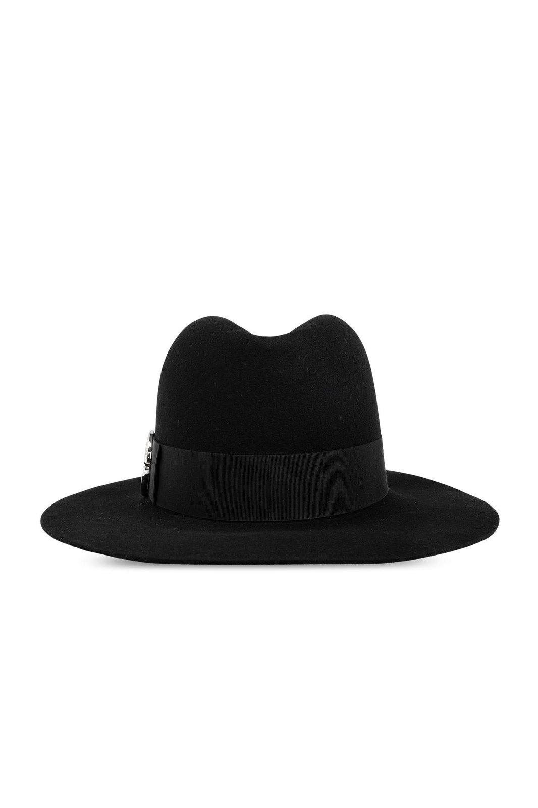 Alexander Mcqueen Arch Buckle Fedora Hat In Nero