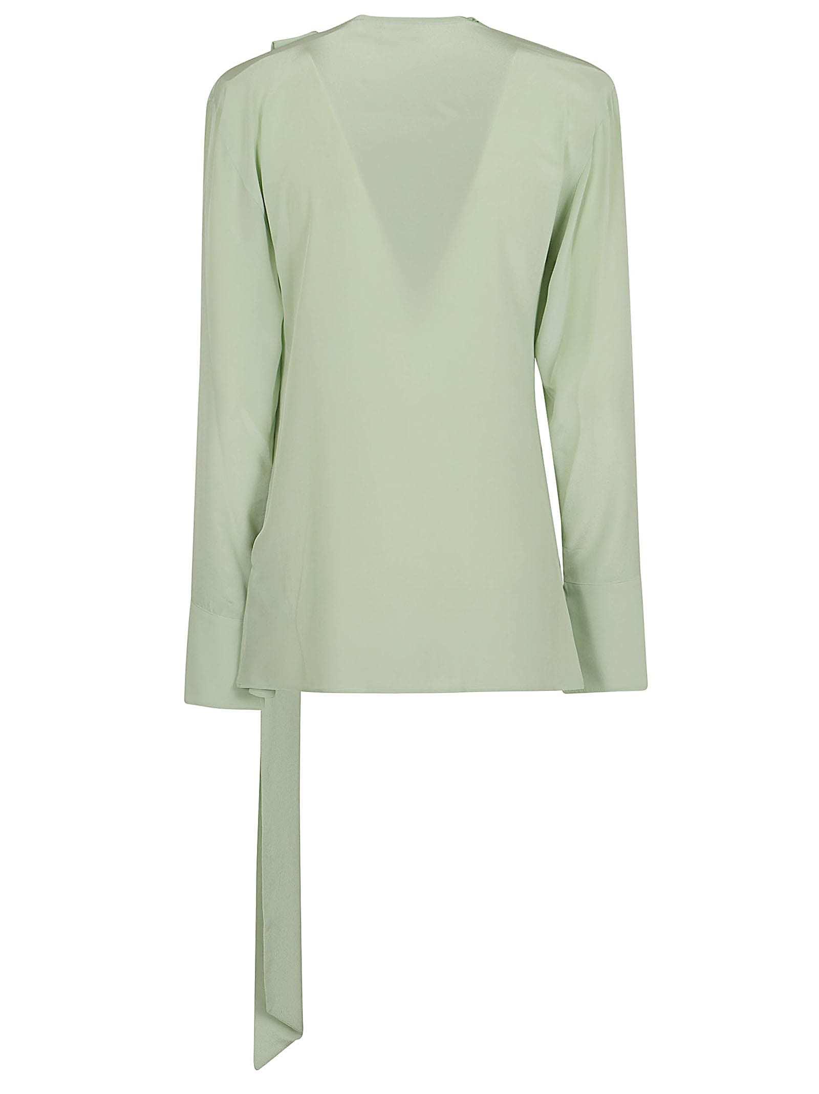Victoria Beckham Scarf Top Featuring Twisted Detail In Jade