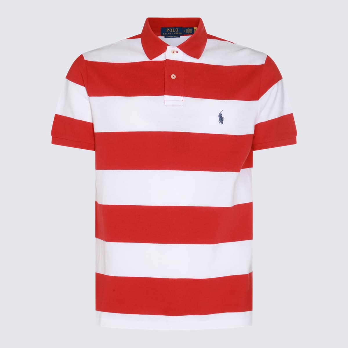 Shop Polo Ralph Lauren Red And White Cotton Polo Shirt In Post Red/white