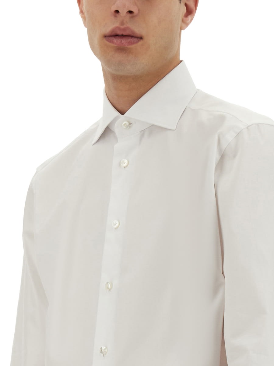 Shop Zegna Trophy Cotton Shirt In Ivory