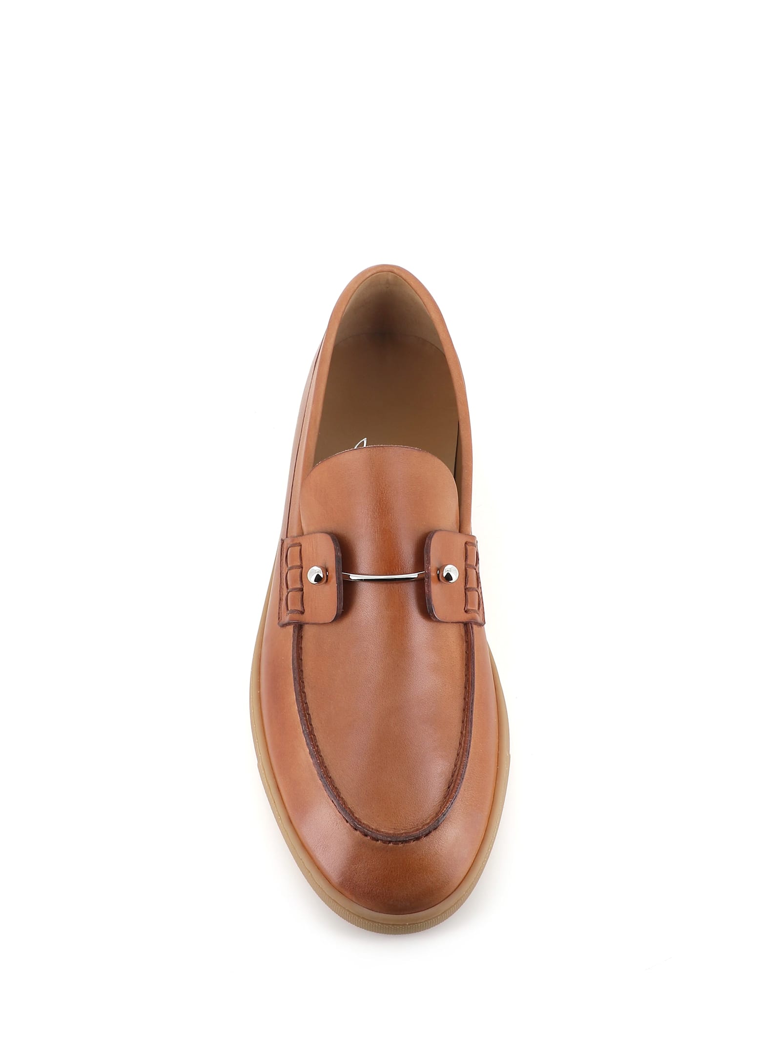 Christian Louboutin Slip-on Chambeliboat Flat In Brown