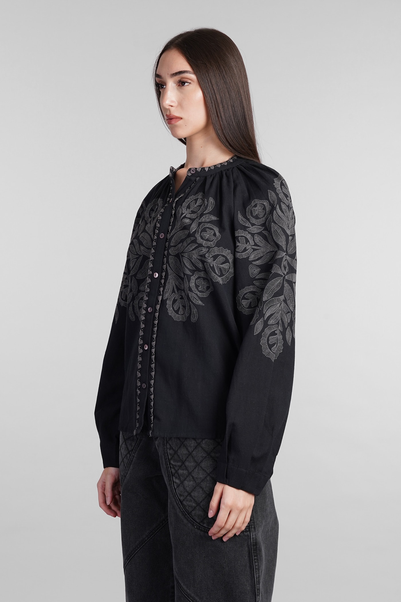 Shop Antik Batik Eglantine Shirt In Black Cotton