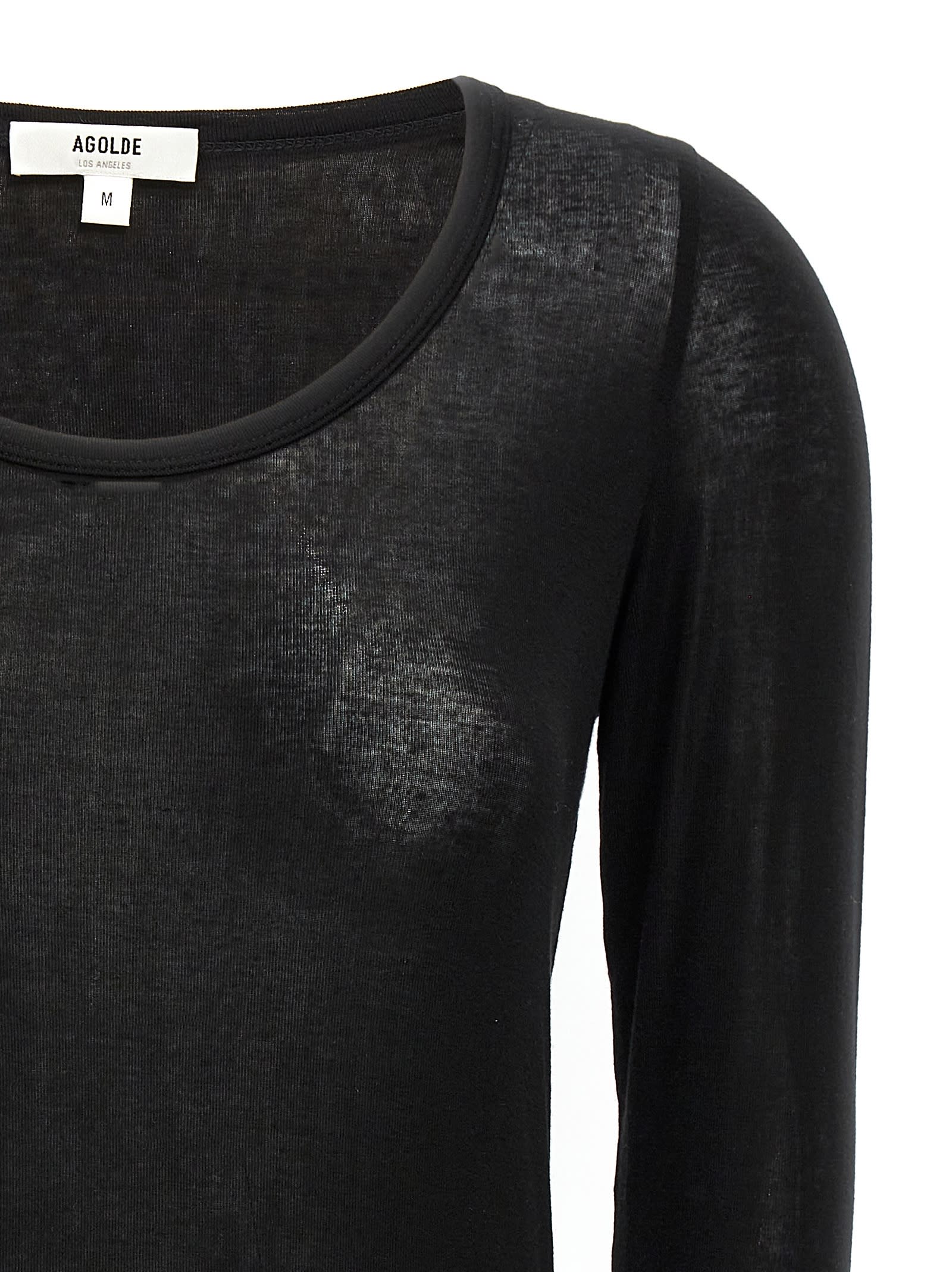 Agolde Scoop-neck Lyocell-blend Jumper In Black