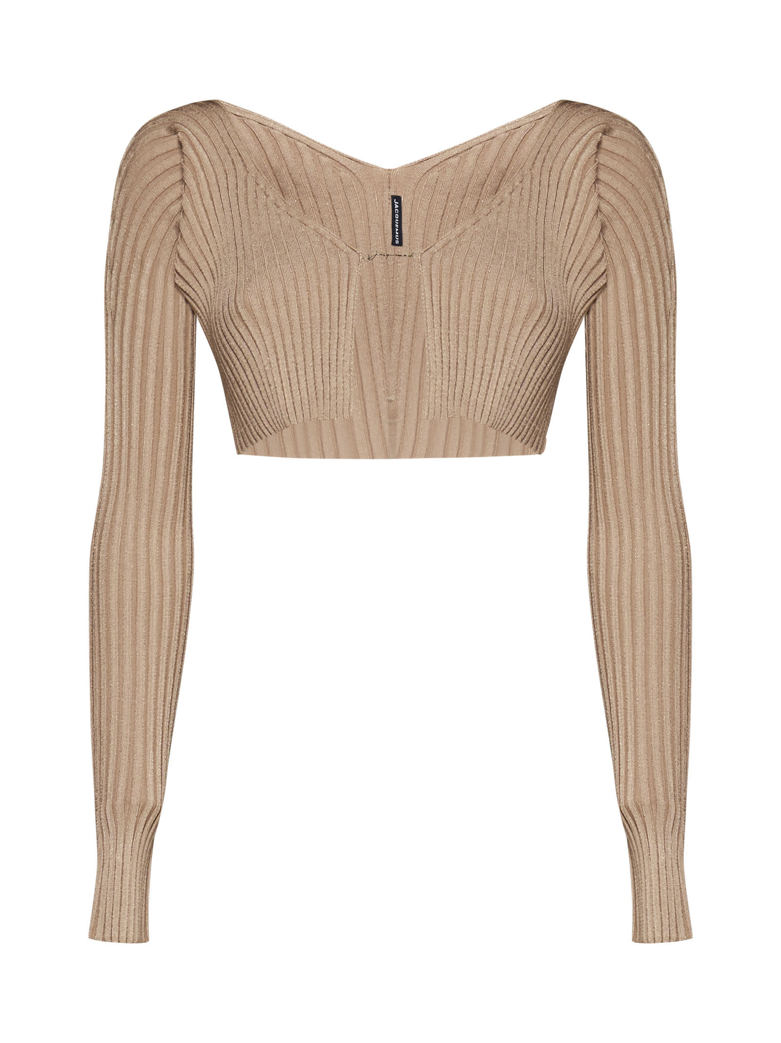 Shop Jacquemus Cardigan In Light Brown 2