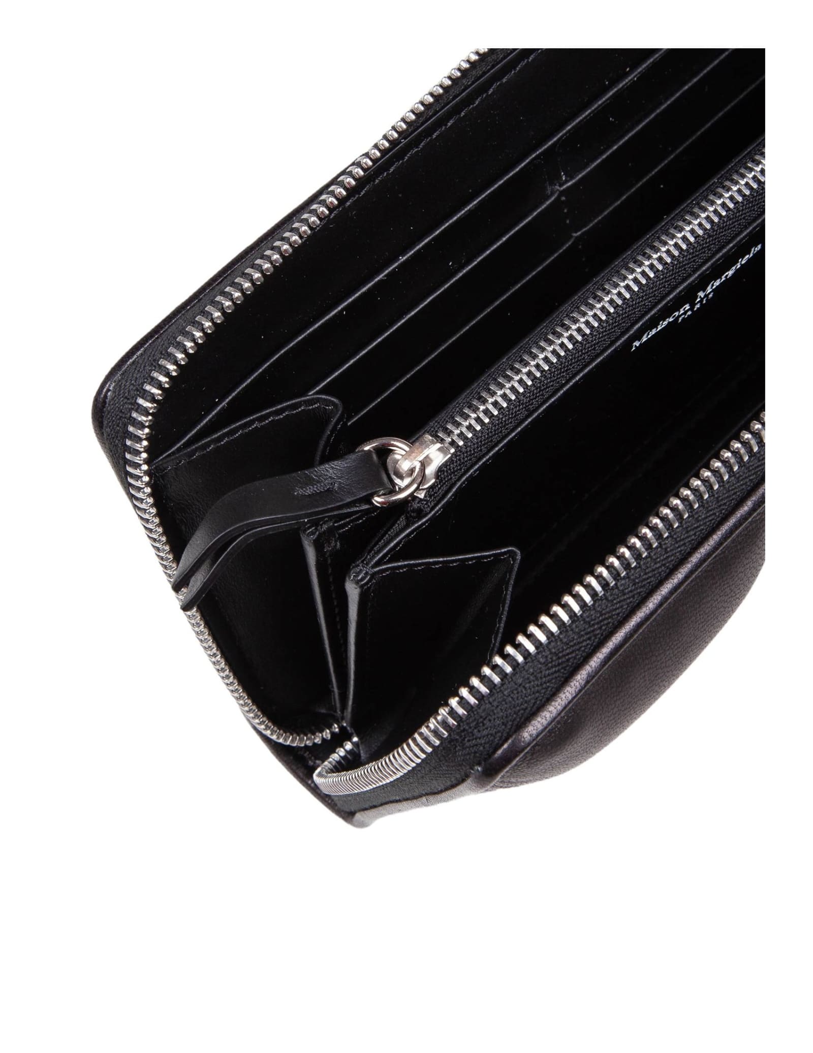 Shop Maison Margiela Black Quilted Leather Wallet