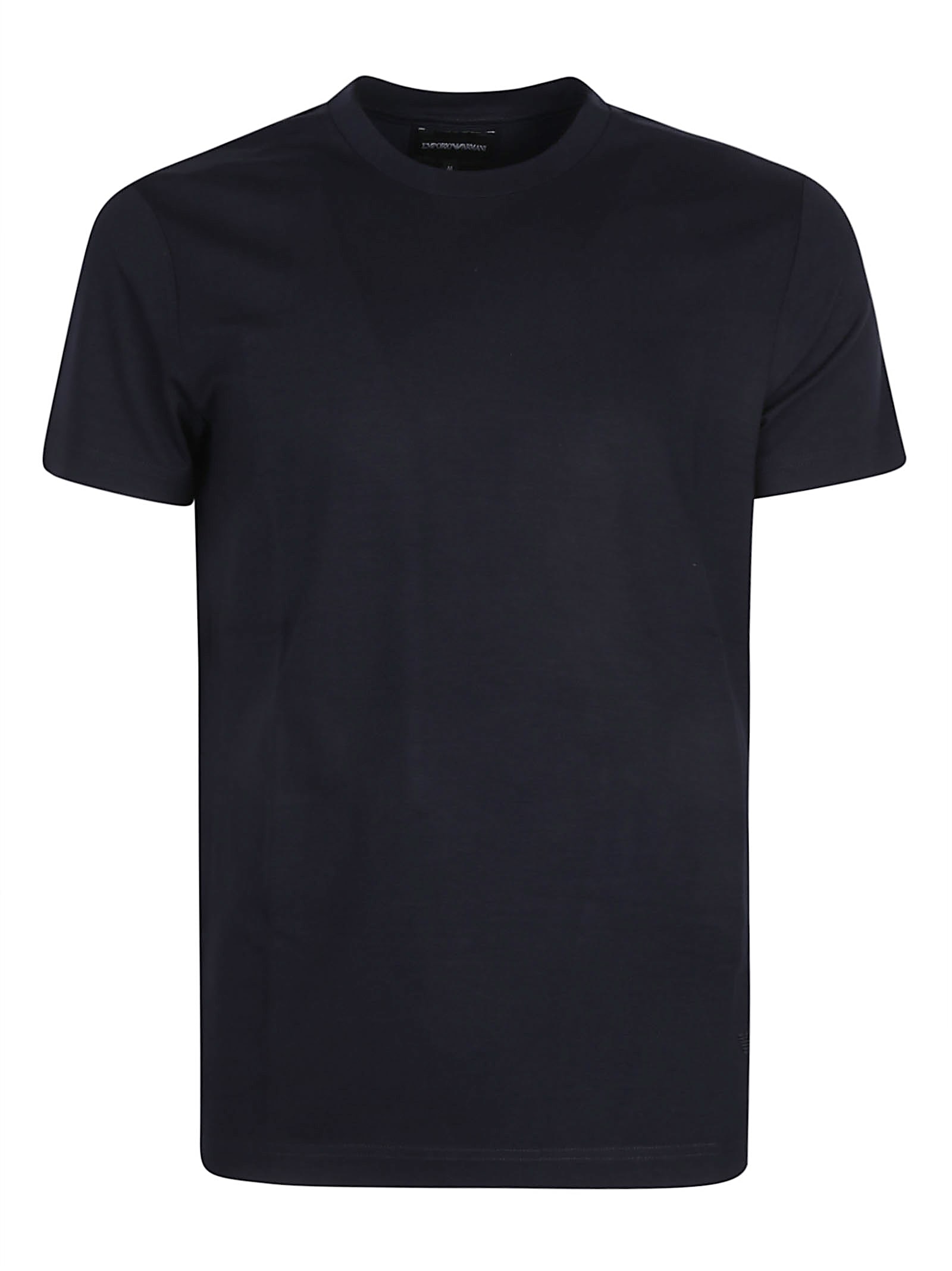 Emporio Armani Blend Cotton Crewneck T-shirt In Blue